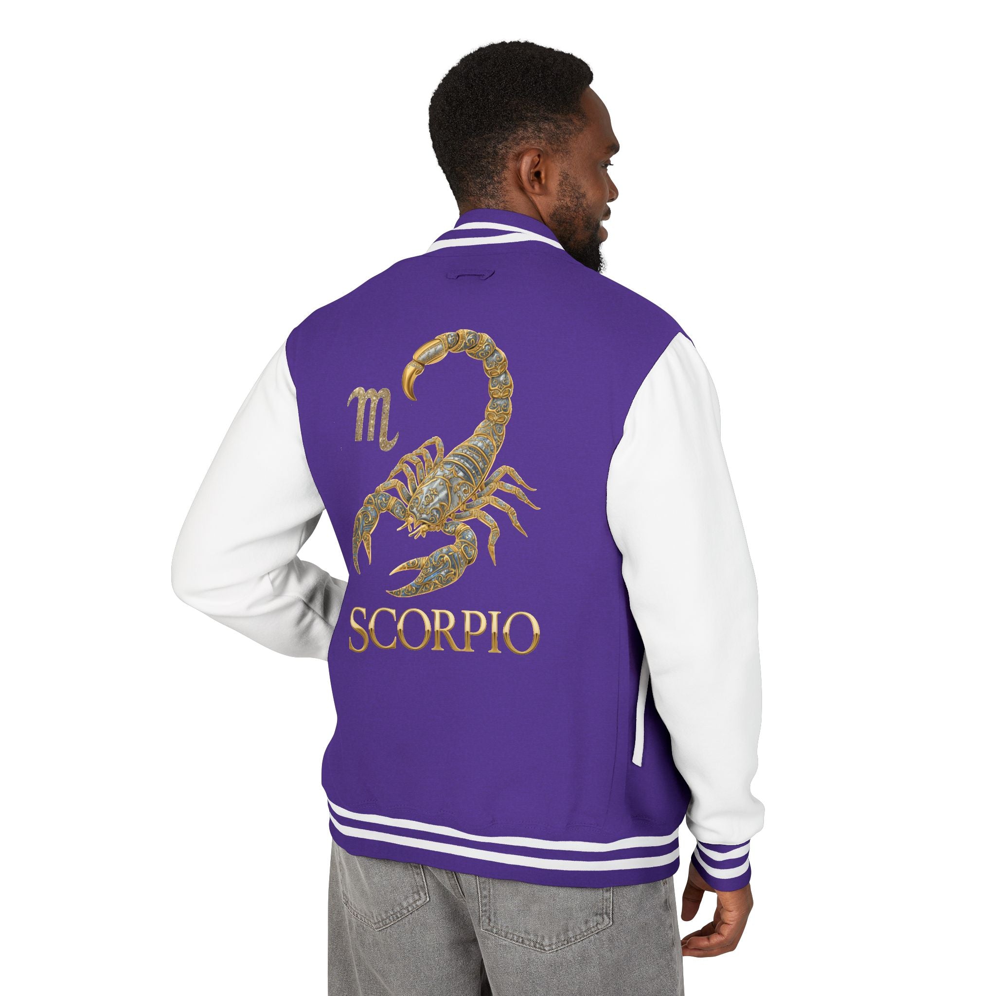 Scorpio Letterman Jacket — Gold Scorpion Varsity Jacket