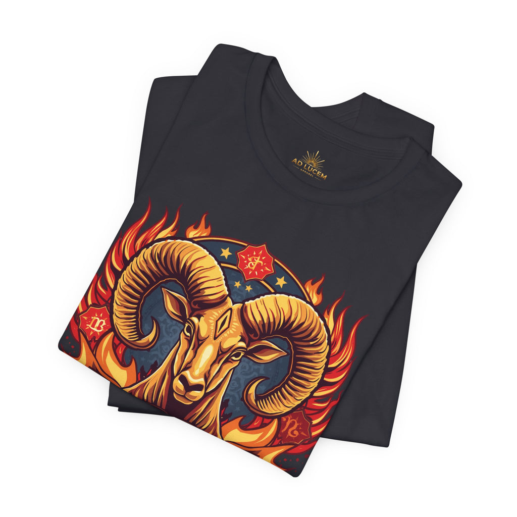 Aries Zodiac Ram T‑Shirt — Bold Fiery Horoscope Tee