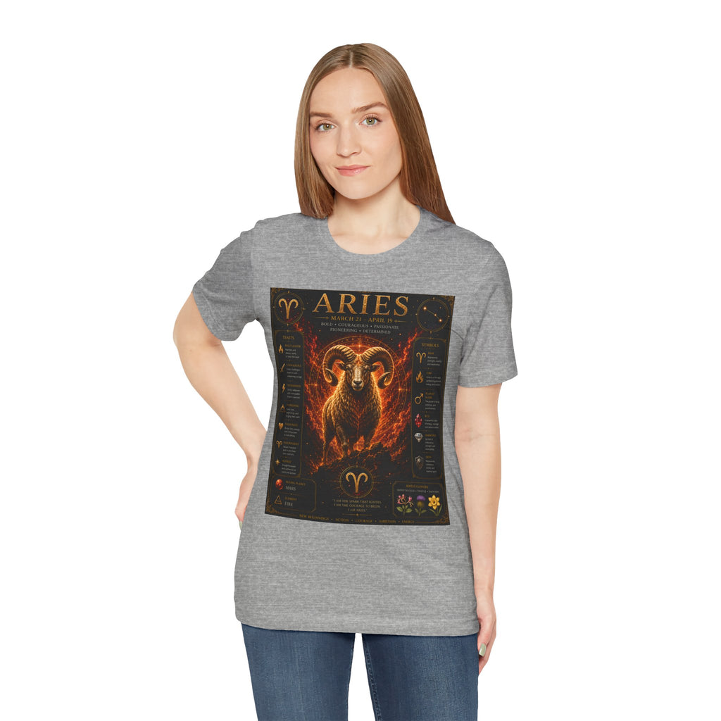 Aries Zodiac Tee — Fiery Ram Horoscope T-Shirt (Aries traits & dates)