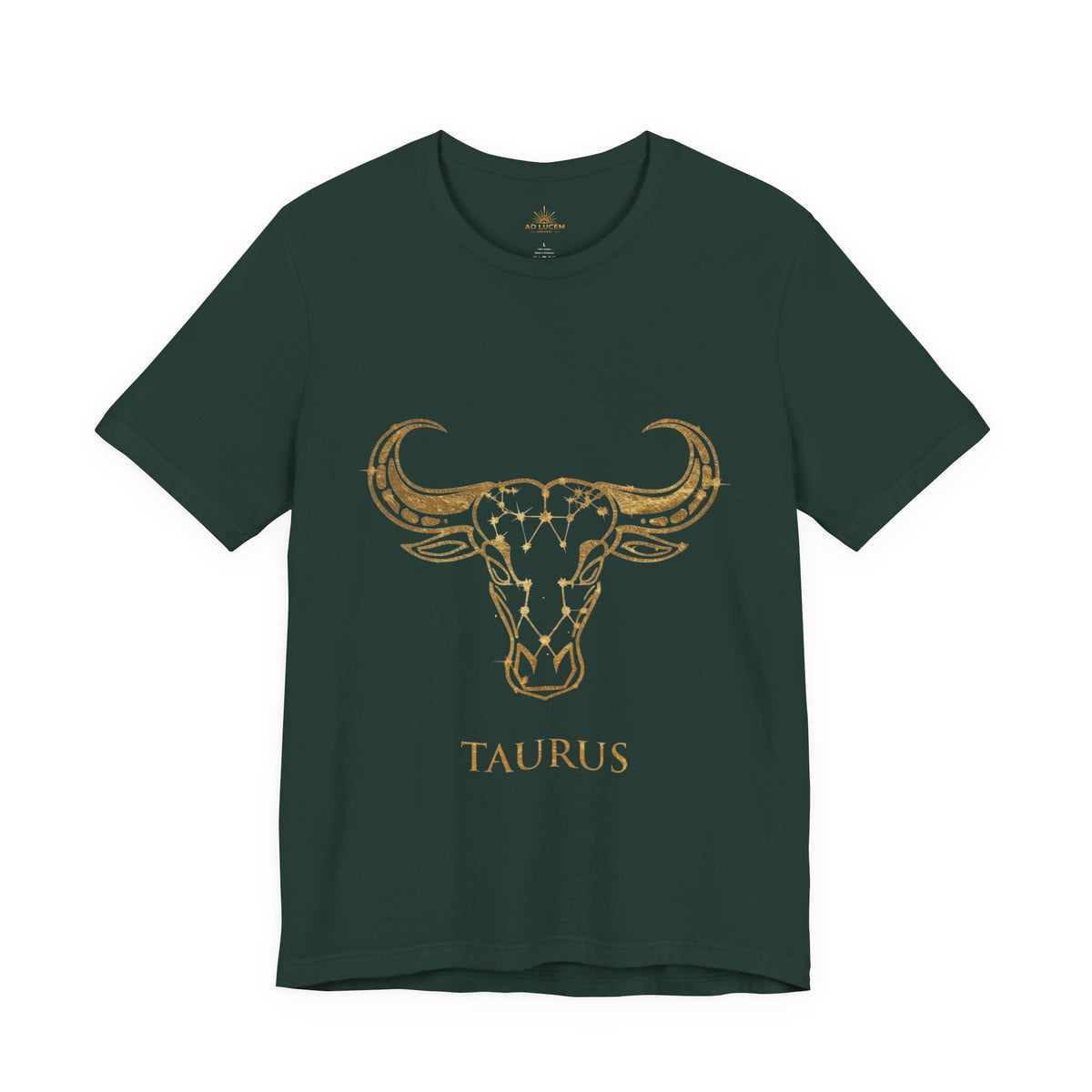 Taurus Zodiac T-Shirt — Gold Bull Skull Astrology Tee