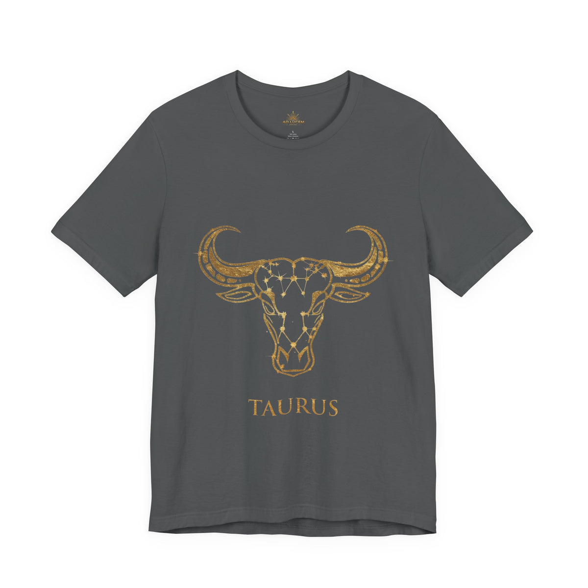 Taurus Zodiac T-Shirt — Gold Bull Skull Astrology Tee