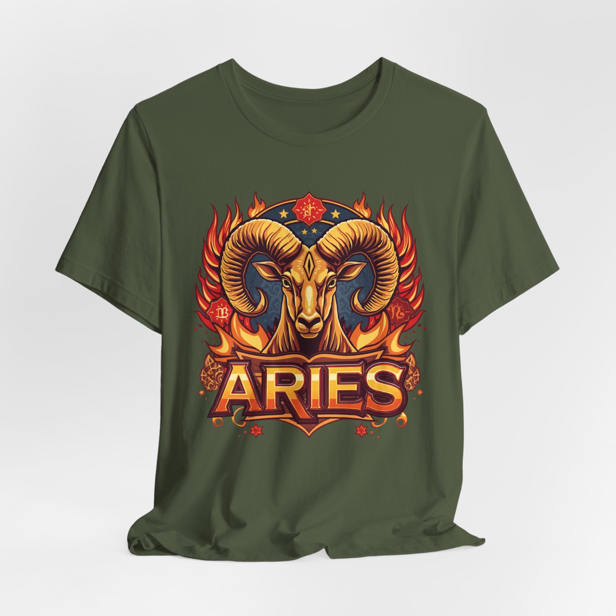 Aries Ram Zodiac The Trailblazer T-Shirt | Bold Flame Astrology Tee