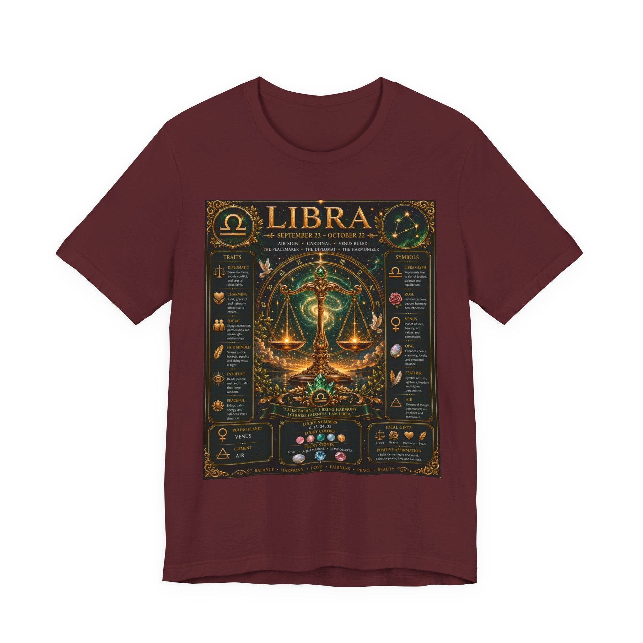 Libra Zodiac Sign T‑Shirt — Astrology Traits & Horoscope Design