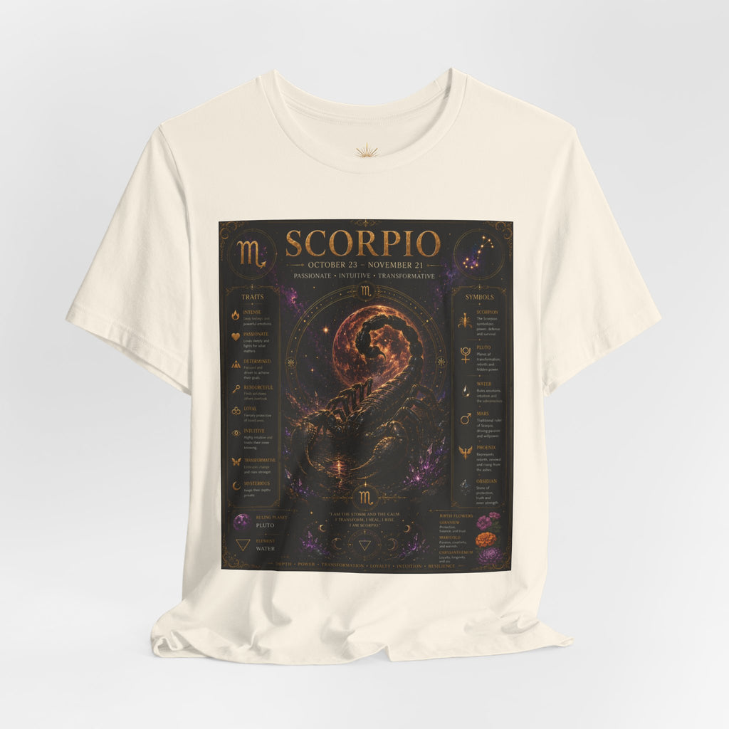 Scorpio Zodiac T-Shirt — Astrology Scorpion Birthdate Traits Tee