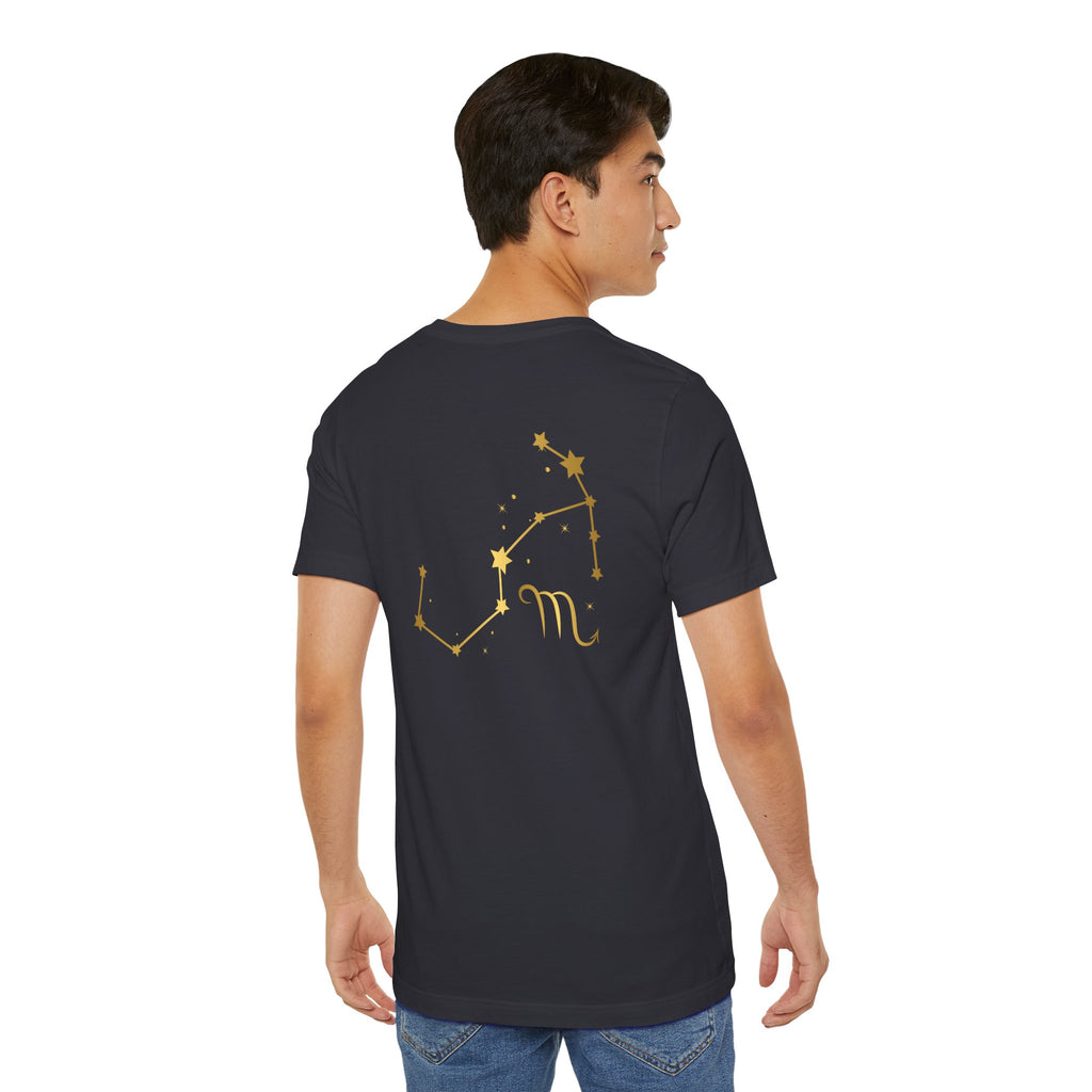 Gold Scorpio Scorpion T-Shirt | Zodiac "Love in Motion" Script