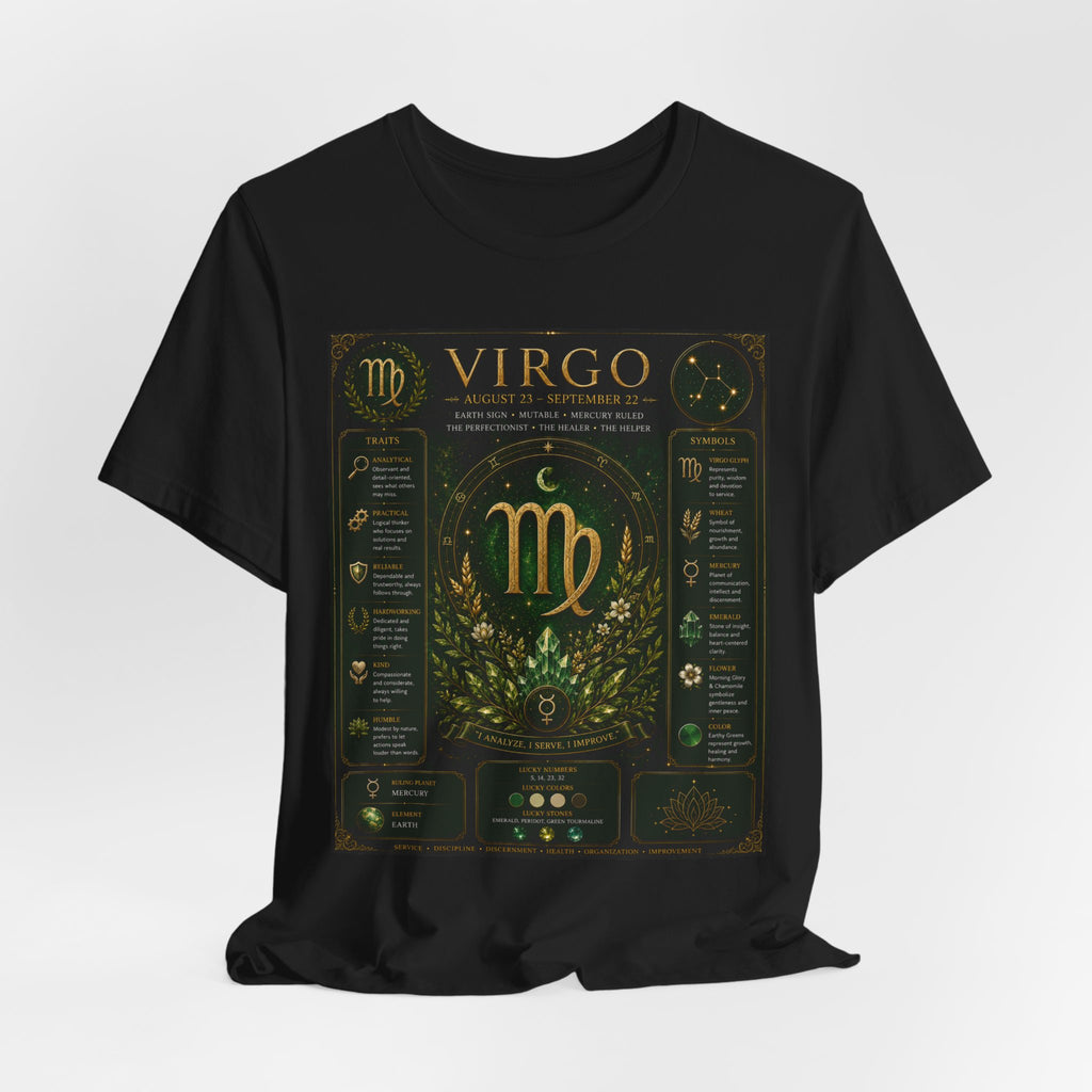Virgo Zodiac T‑Shirt — Gold Astrology Sign Tee