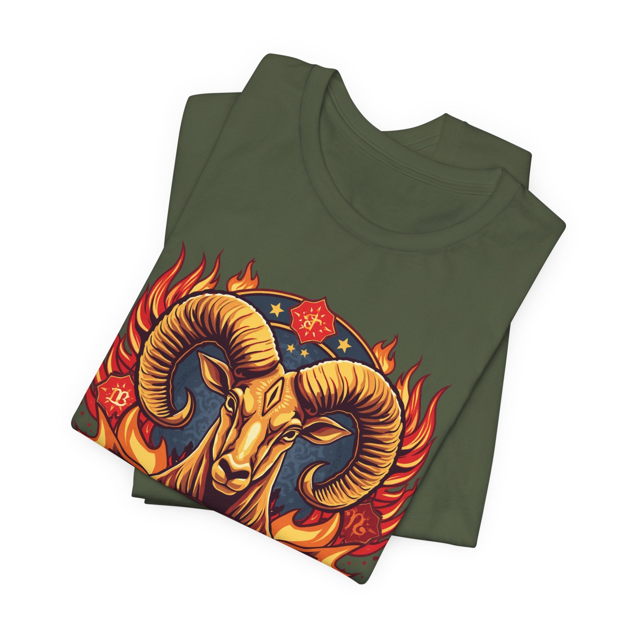 Aries Ram Zodiac The Trailblazer T-Shirt | Bold Flame Astrology Tee