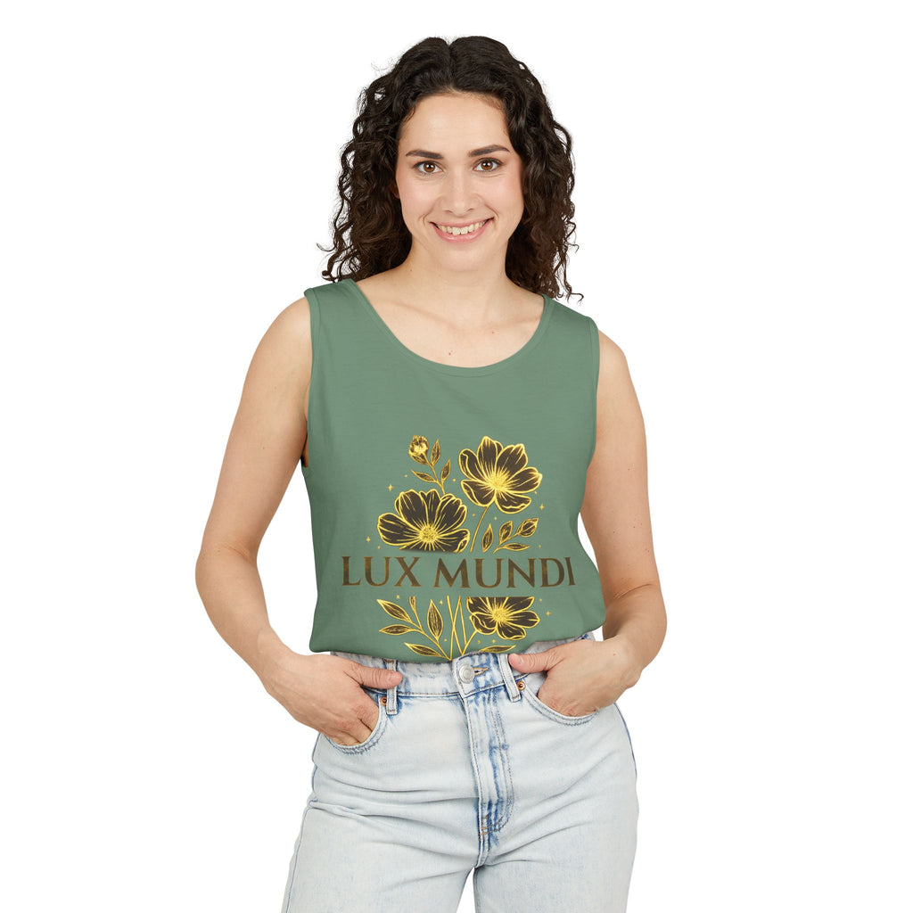 Lux Mundi Floral Tank Top — Vintage Botanical Graphic Tee