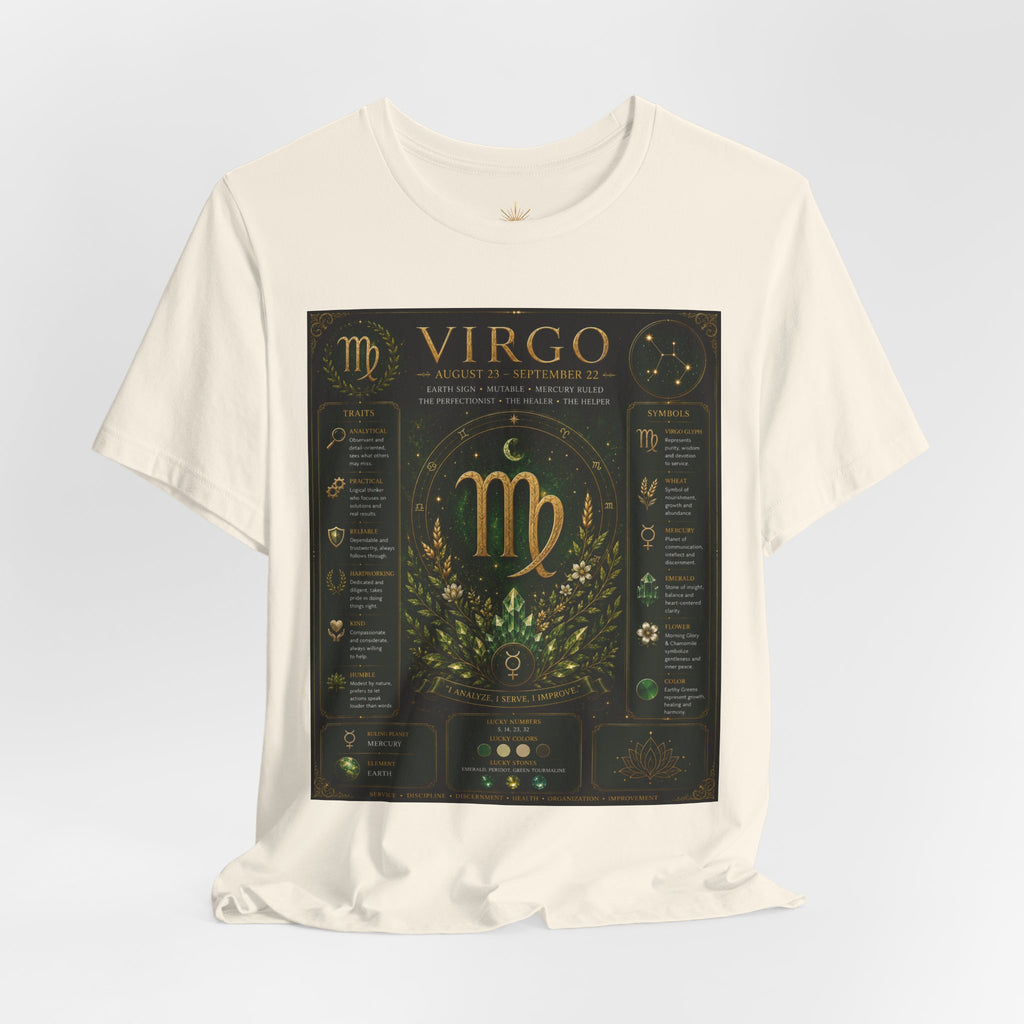 Virgo Zodiac T‑Shirt — Gold Astrology Sign Tee
