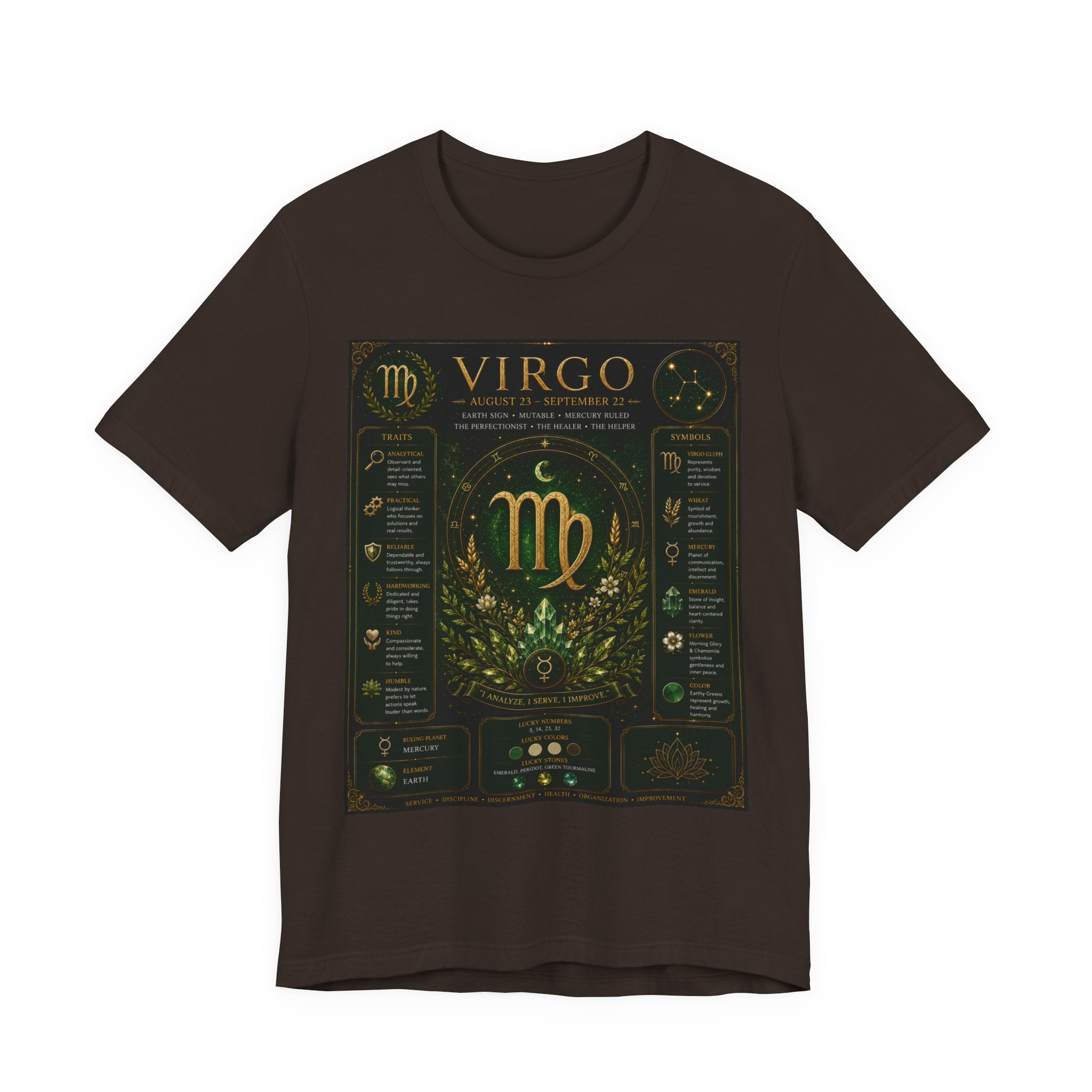 Virgo Zodiac T‑Shirt — Gold Astrology Sign Tee
