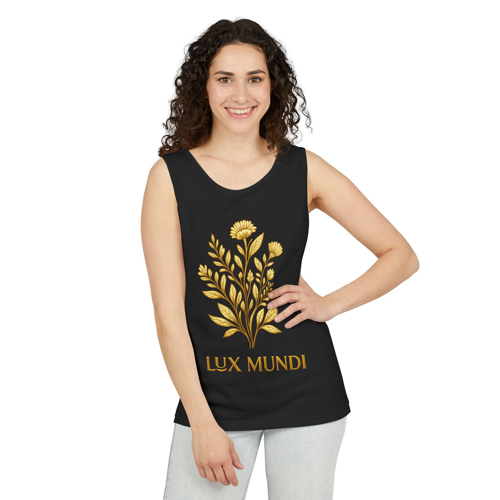 Lux Mundi Gold Floral Tank Top