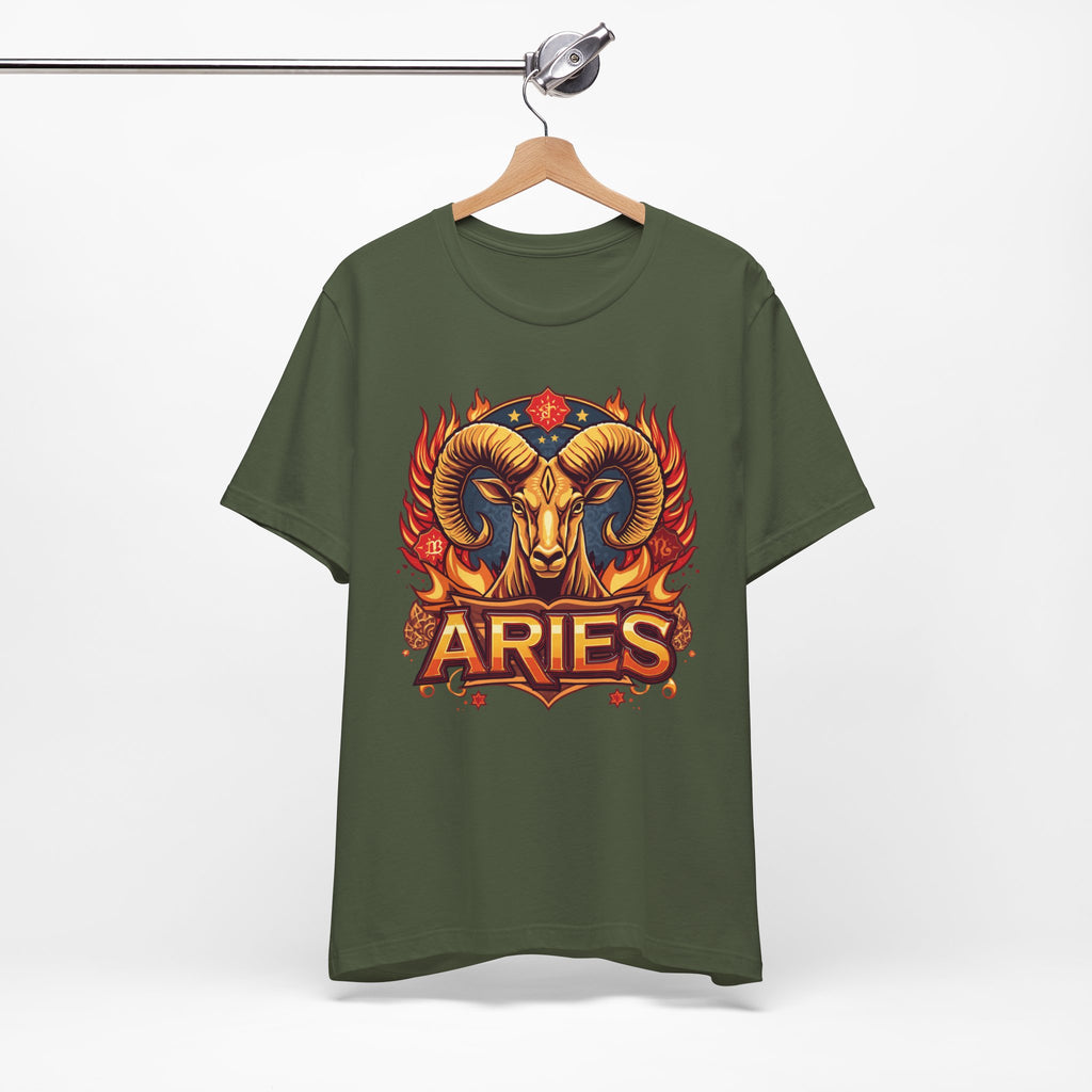Aries Ram Zodiac The Trailblazer T-Shirt | Bold Flame Astrology Tee