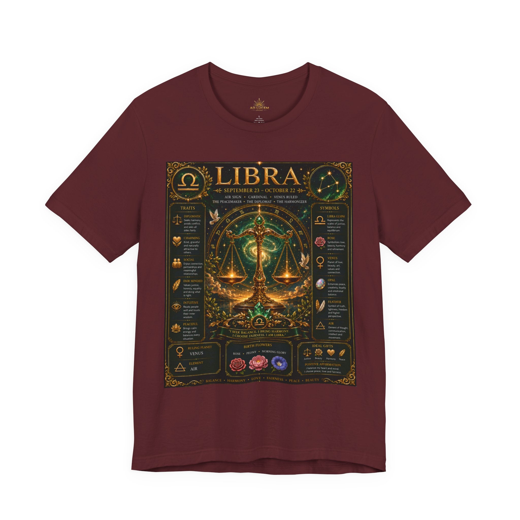 Libra Zodiac Sign T‑Shirt — Astrology Traits & Horoscope Design