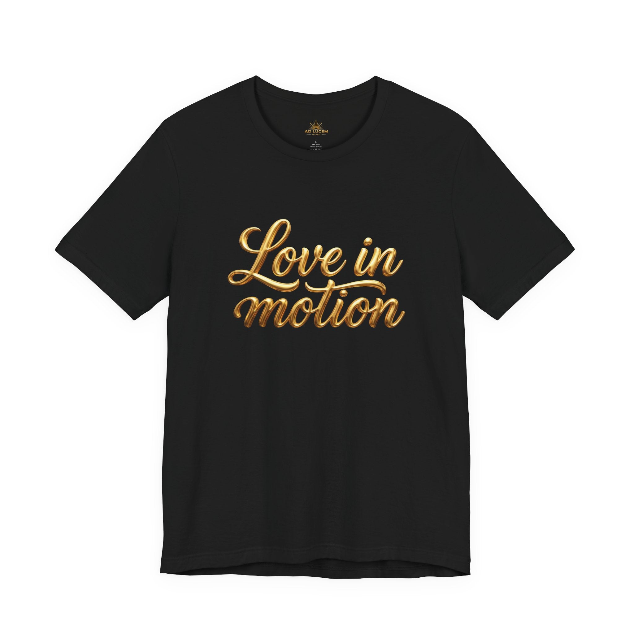 Gold Scorpio Scorpion T-Shirt | Zodiac "Love in Motion" Script