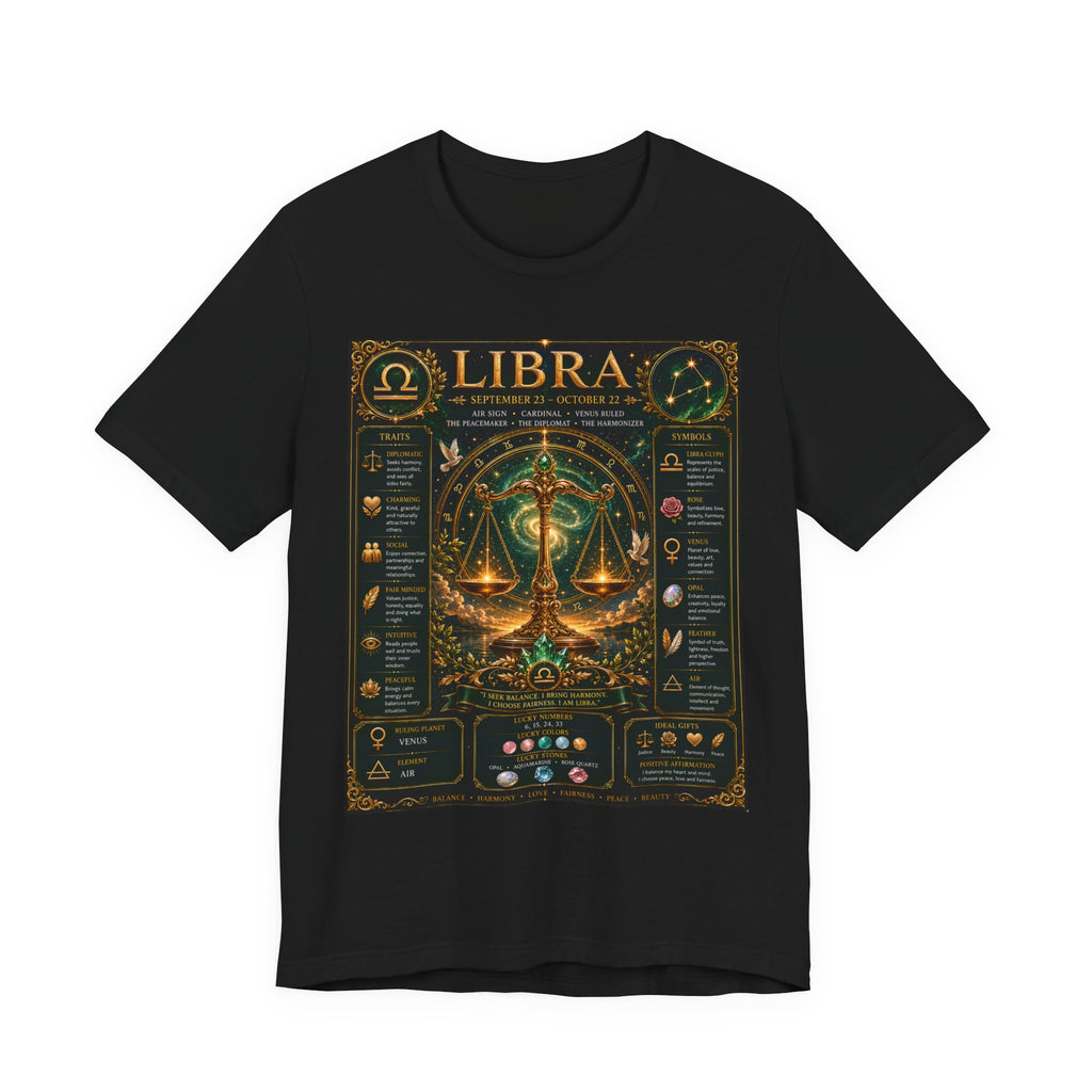 Libra Zodiac Sign T‑Shirt — Astrology Traits & Horoscope Design