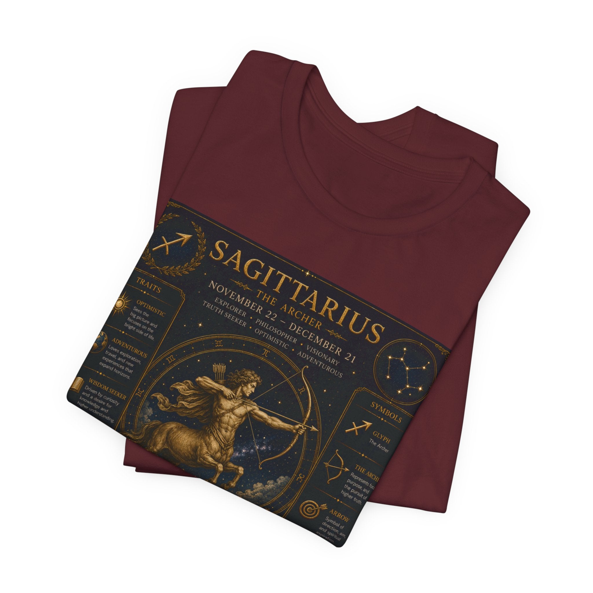 Sagittarius Zodiac Chart T‑Shirt — Astrological Traits & Constellation Tee