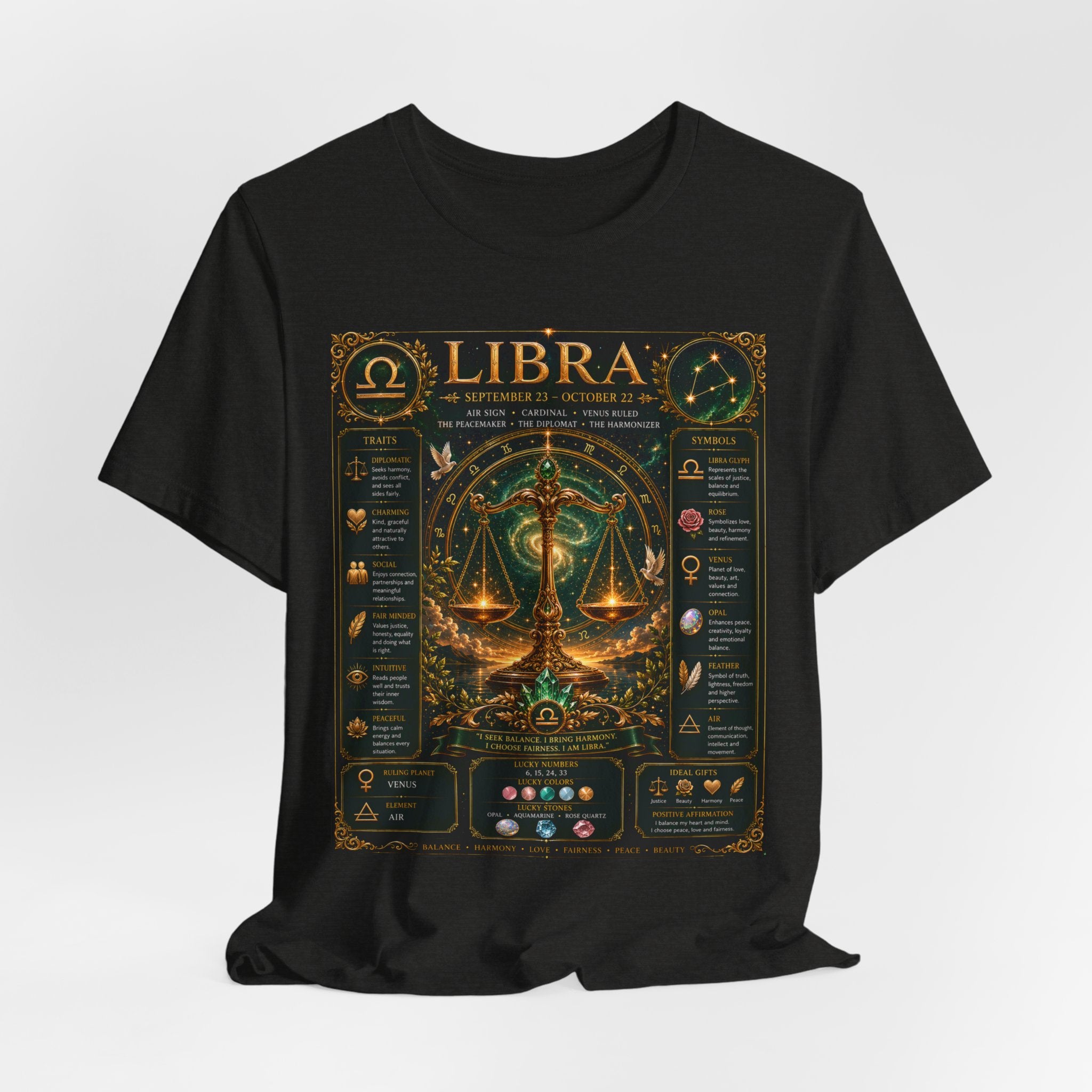 Libra Zodiac Sign T‑Shirt — Astrology Traits & Horoscope Design
