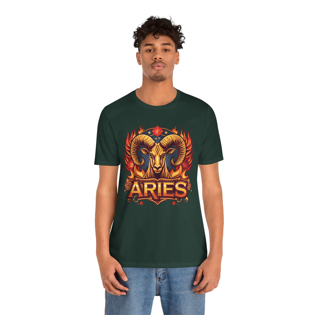 Aries Ram Zodiac The Trailblazer T-Shirt | Bold Flame Astrology Tee