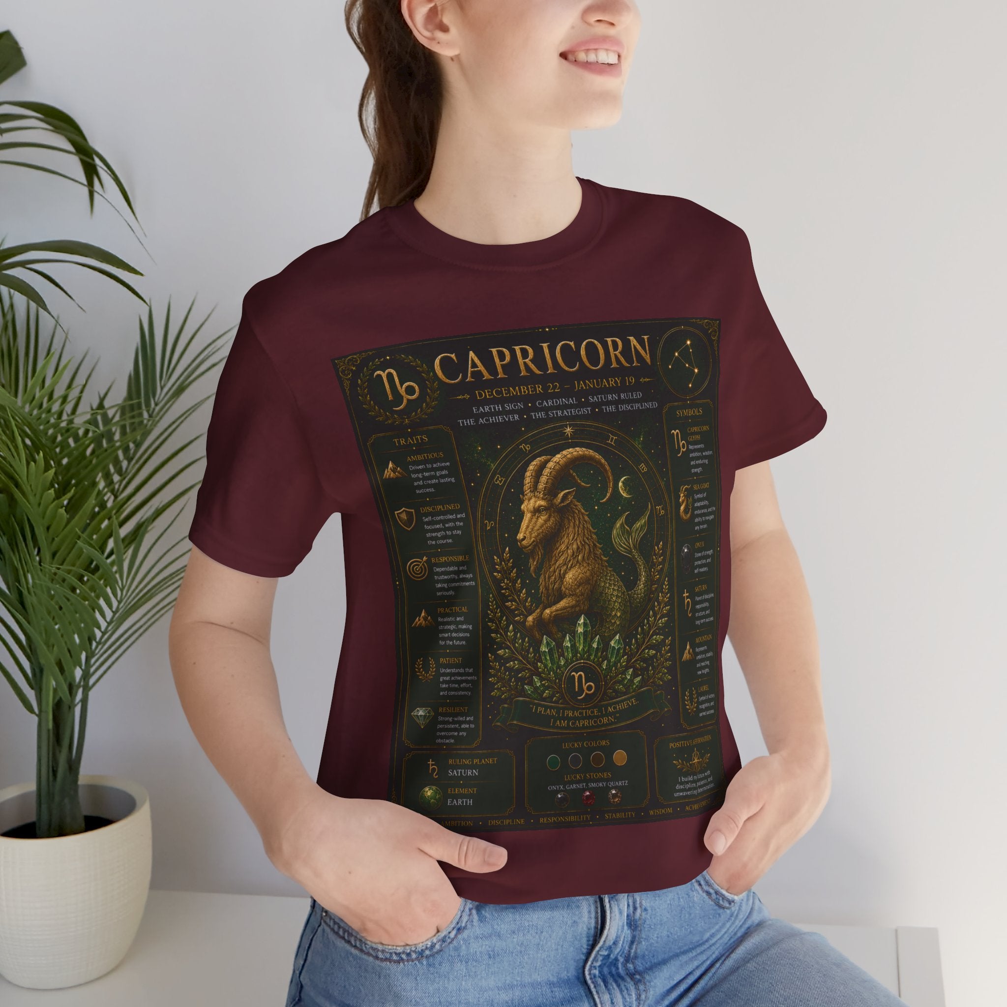 Capricorn Zodiac Tee — Illustrated Birthsign Graphic Shirt