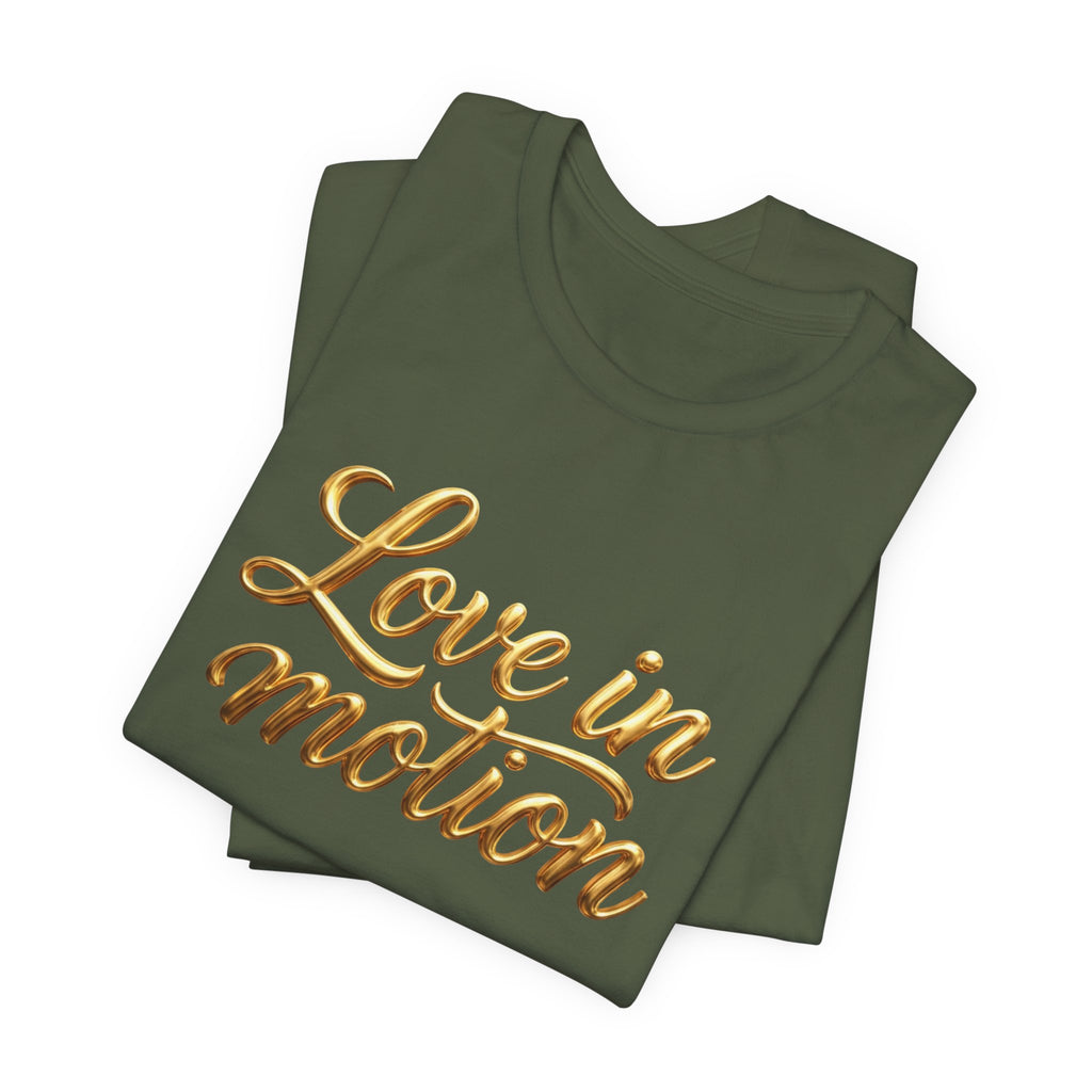Gold Scorpio Scorpion T-Shirt | Zodiac "Love in Motion" Script