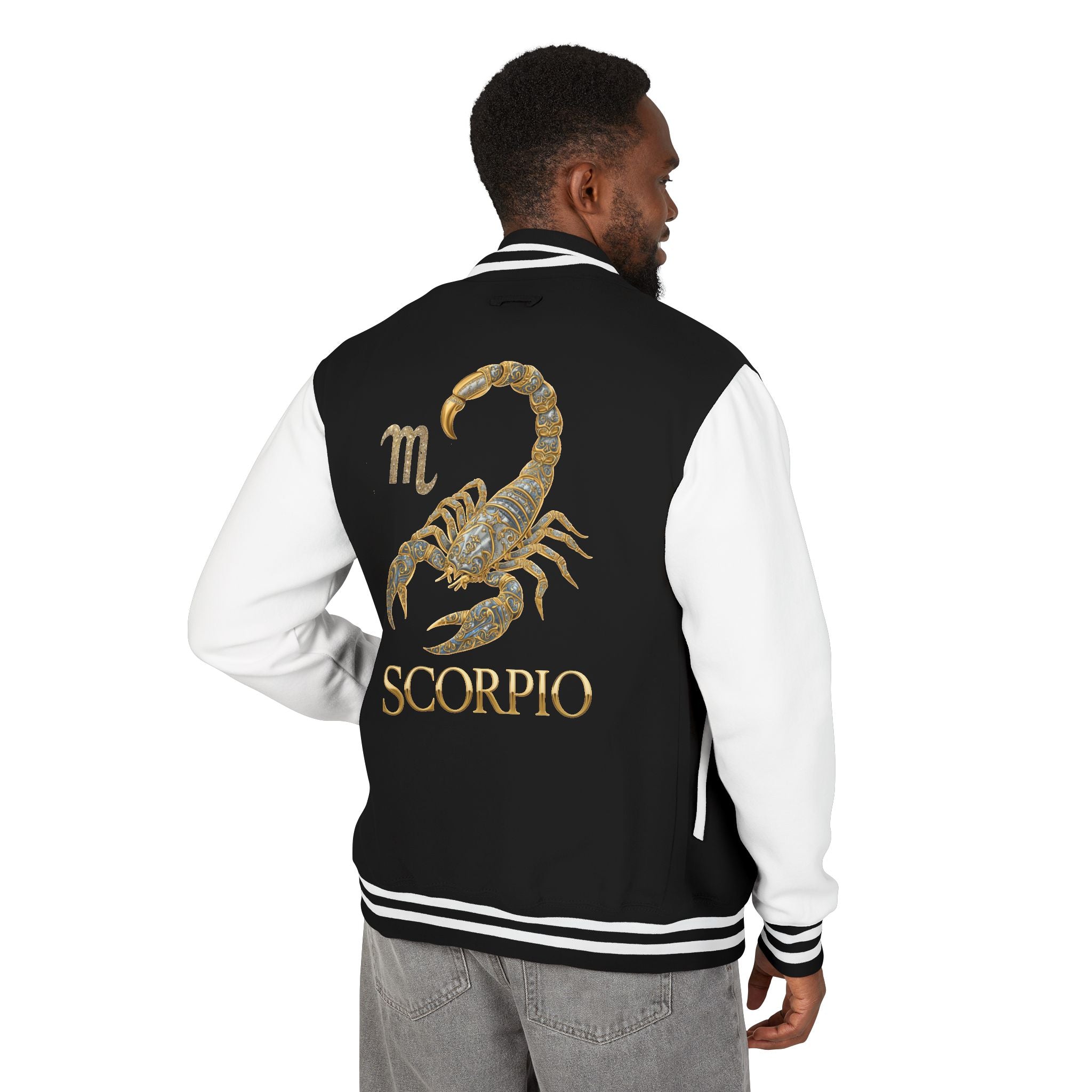 Scorpio Letterman Jacket — Gold Scorpion Varsity Jacket