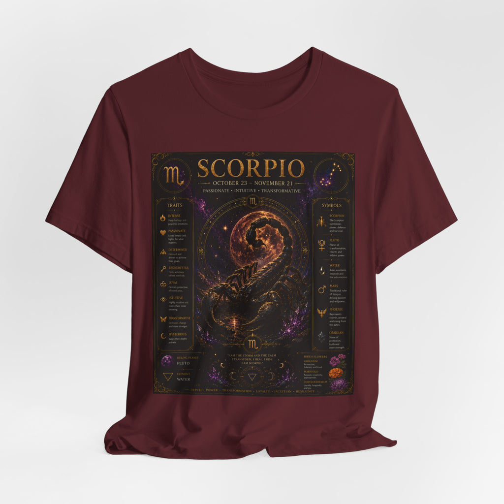 Scorpio Zodiac T-Shirt — Astrology Scorpion Birthdate Traits Tee