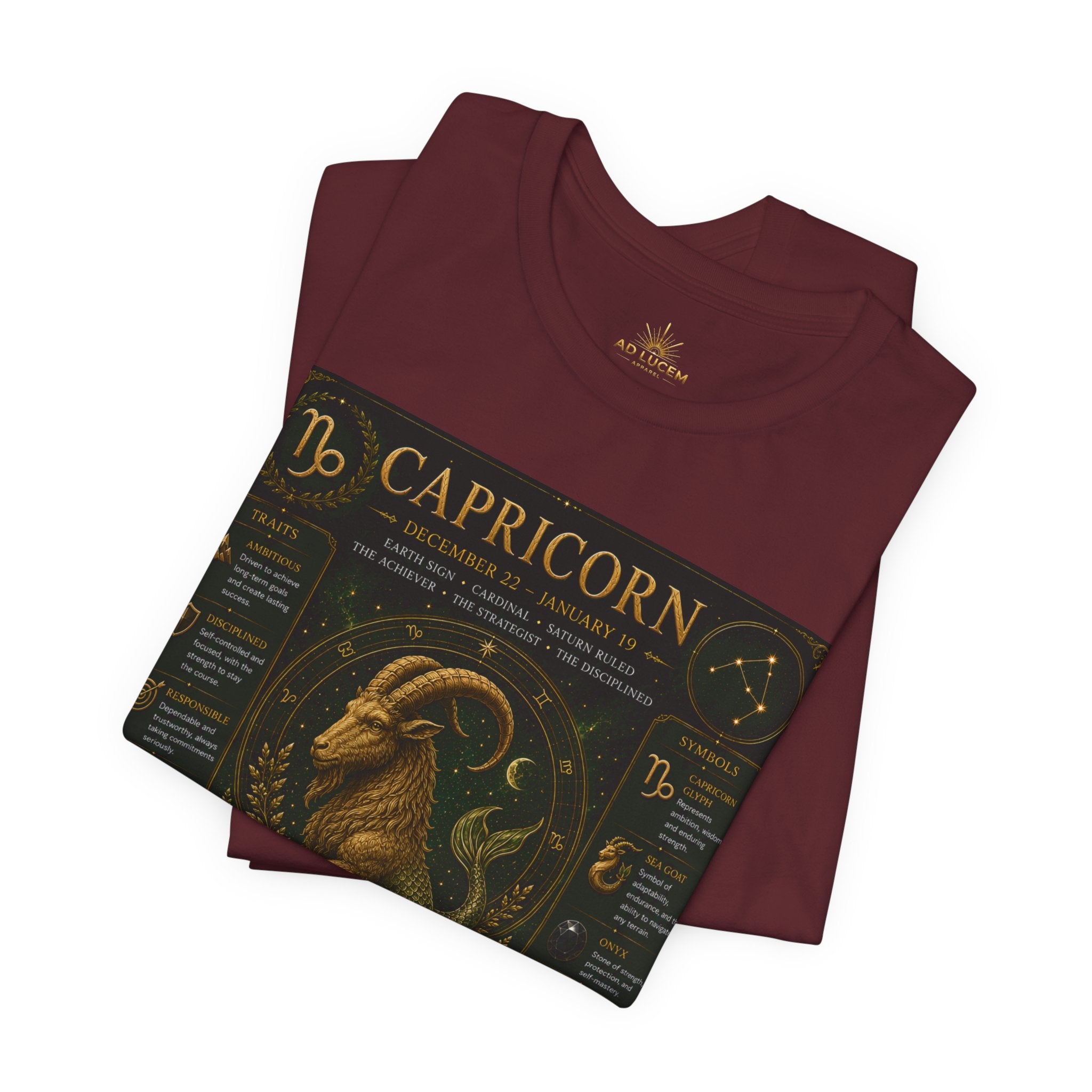 Capricorn Zodiac Tee — Illustrated Birthsign Graphic Shirt