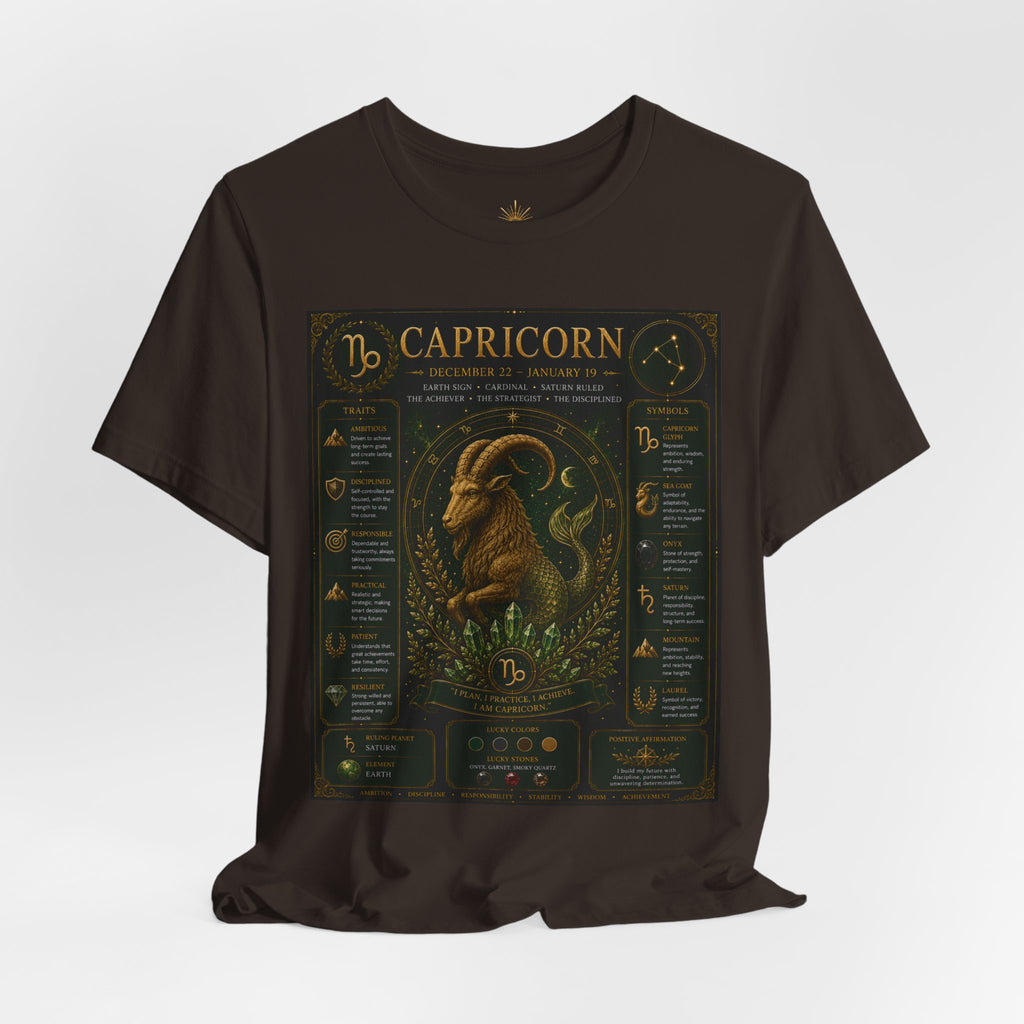 Capricorn Zodiac Tee — Illustrated Birthsign Graphic Shirt