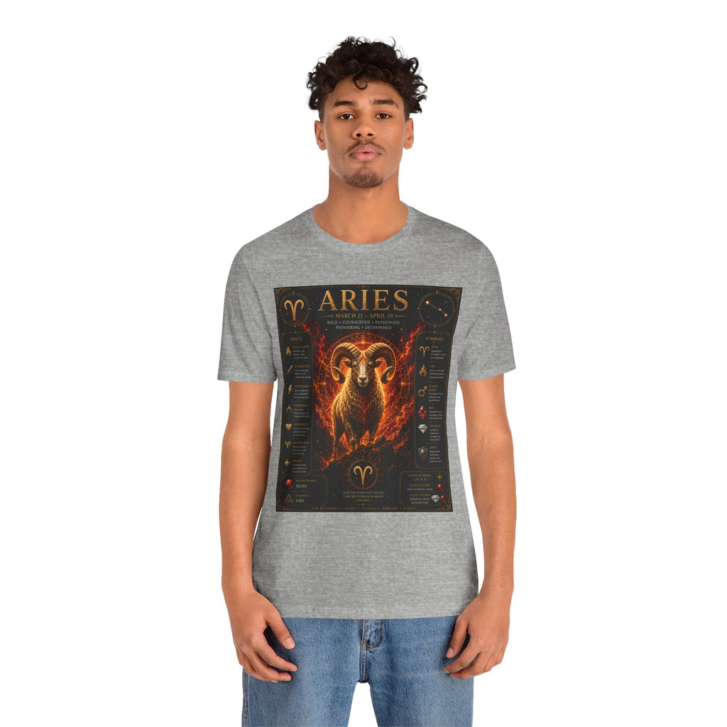 Aries Zodiac Tee — Fiery Ram Horoscope T-Shirt (Aries traits & dates)
