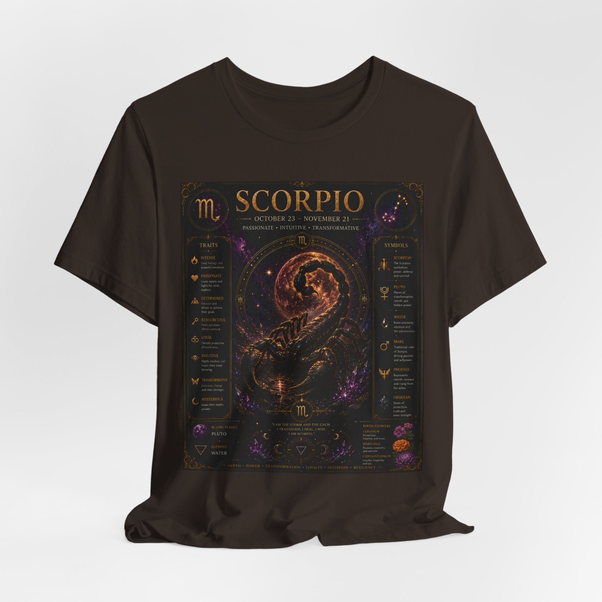 Scorpio Zodiac T-Shirt — Astrology Scorpion Birthdate Traits Tee