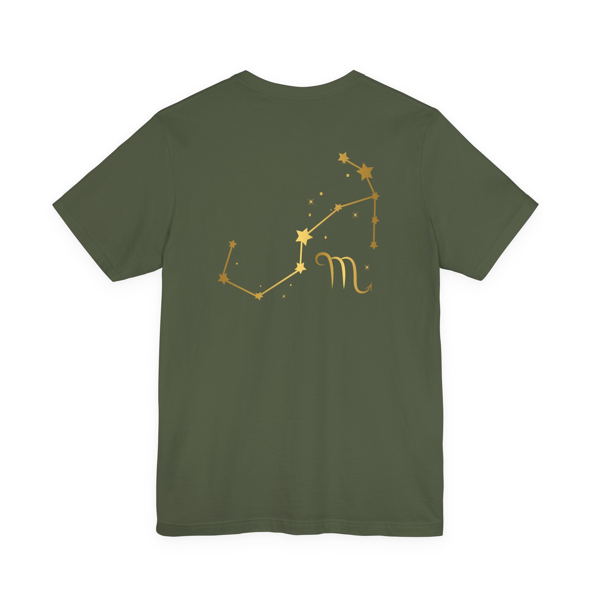 Gold Scorpio Scorpion T-Shirt | Zodiac "Love in Motion" Script