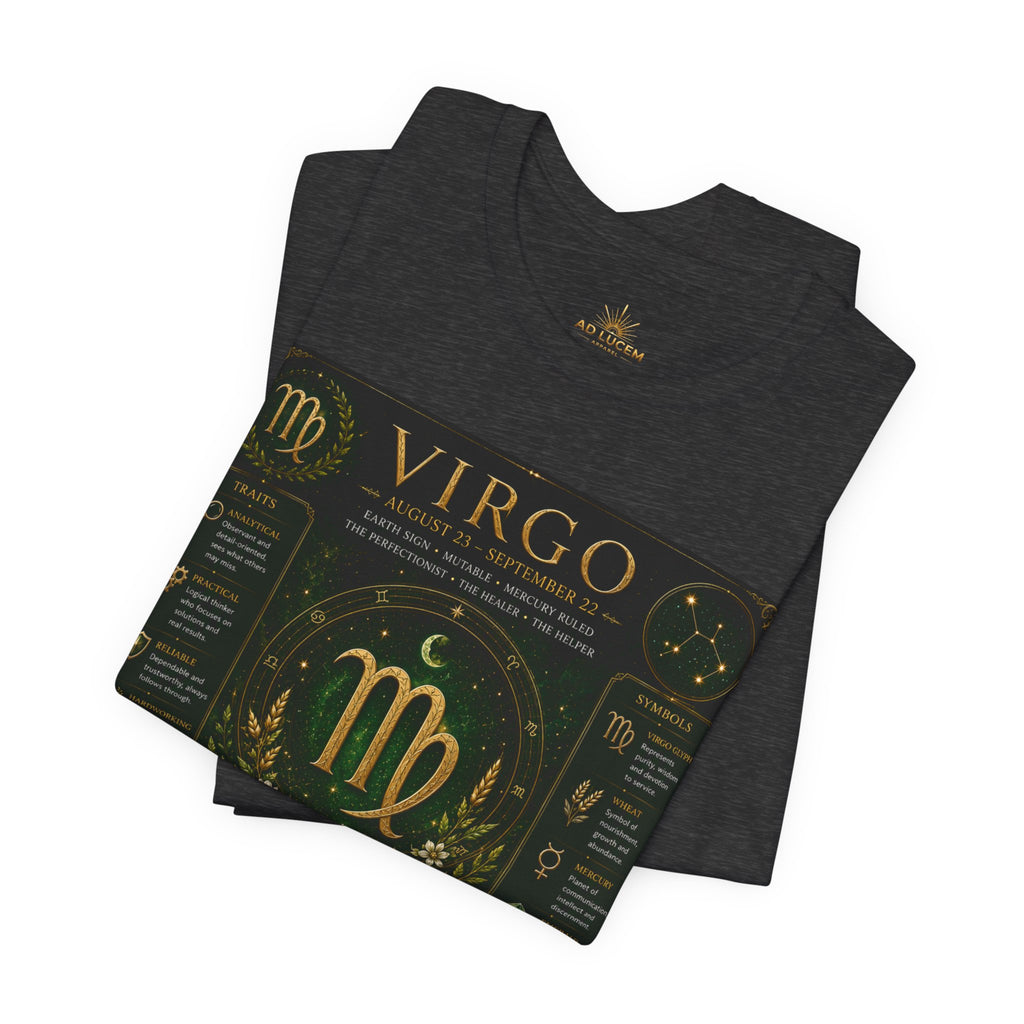 Virgo Zodiac T‑Shirt — Gold Astrology Sign Tee
