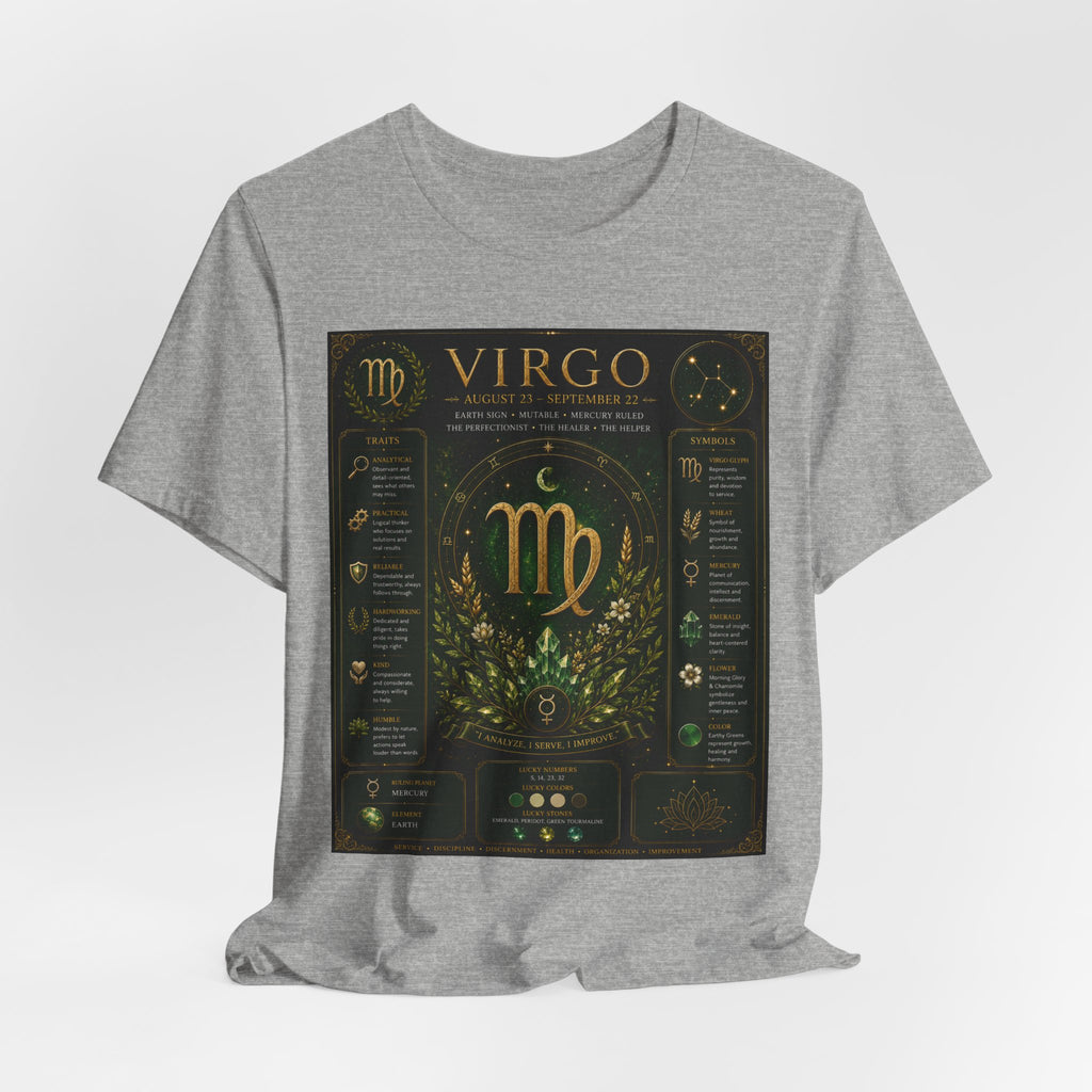 Virgo Zodiac T‑Shirt — Gold Astrology Sign Tee