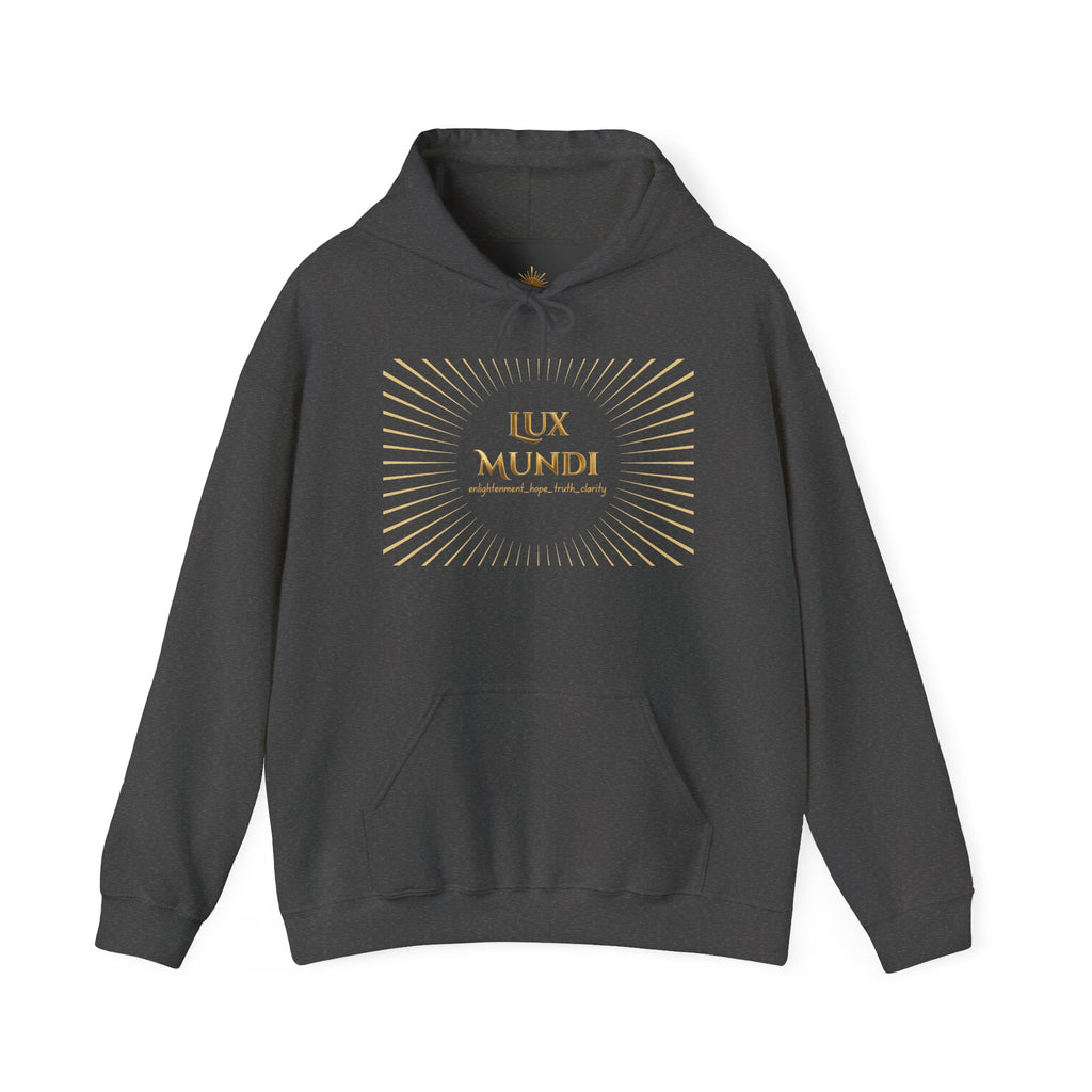 Lux Mundi Hoodie — Gold Lotus Graphic Hooded Sweatshirt
