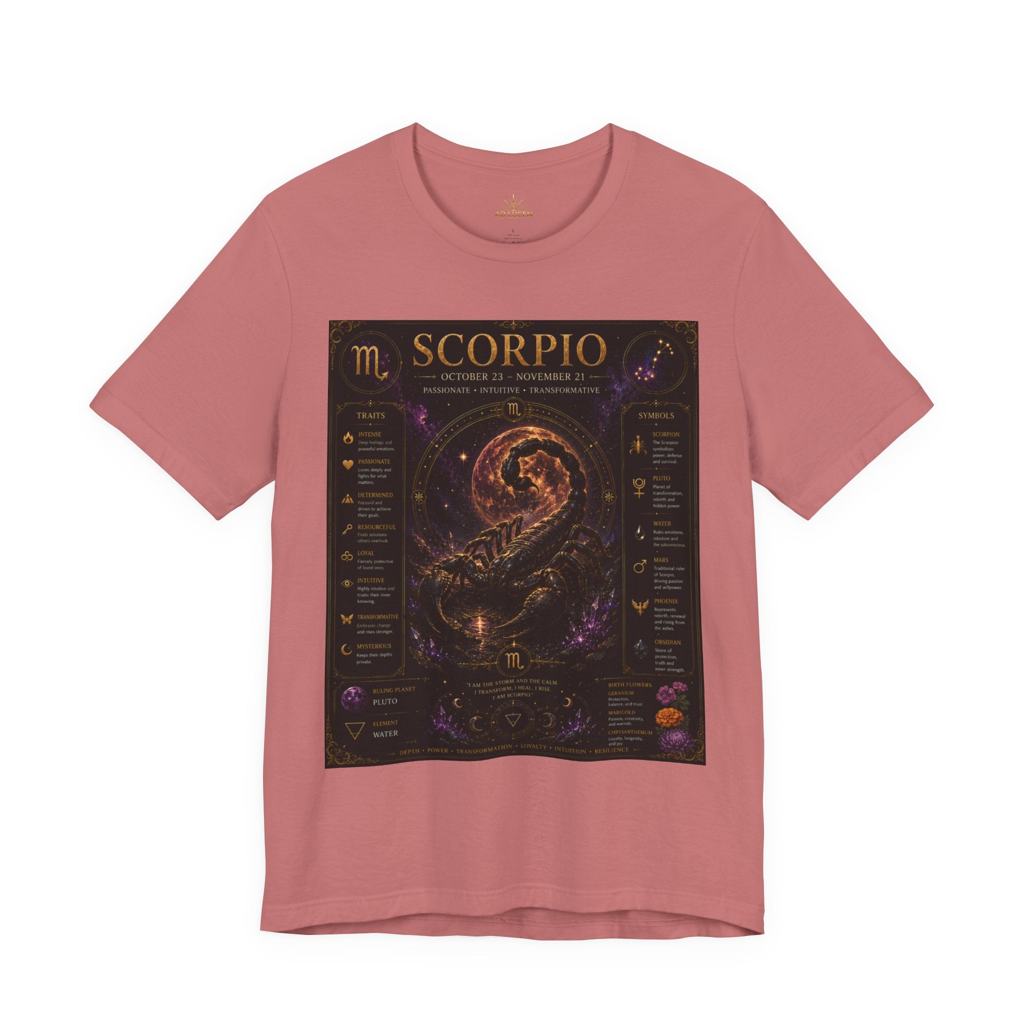 Scorpio Zodiac T-Shirt — Astrology Scorpion Birthdate Traits Tee