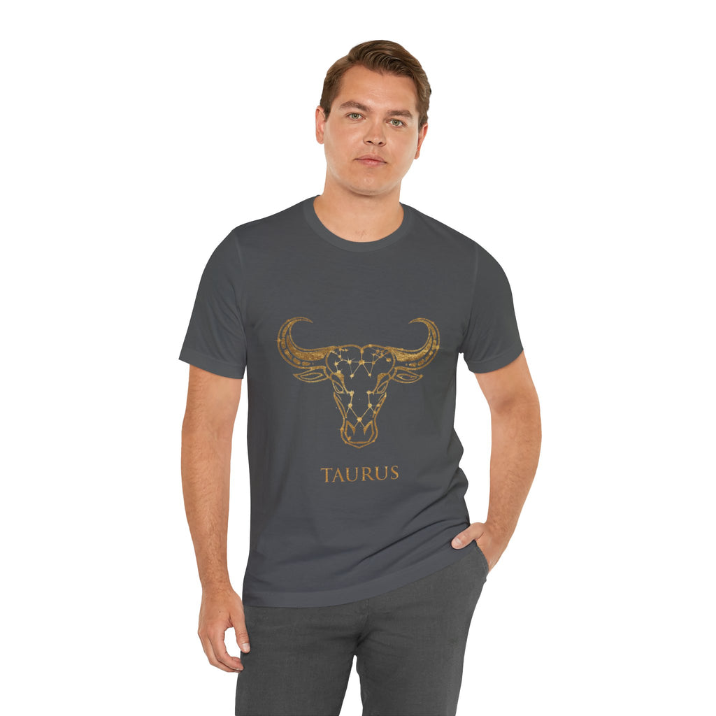 Taurus Zodiac T-Shirt — Gold Bull Skull Astrology Tee