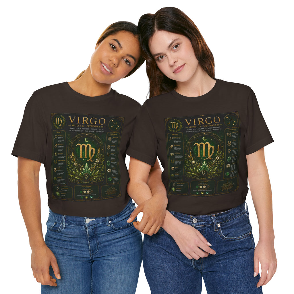 Virgo Zodiac T‑Shirt — Gold Astrology Sign Tee