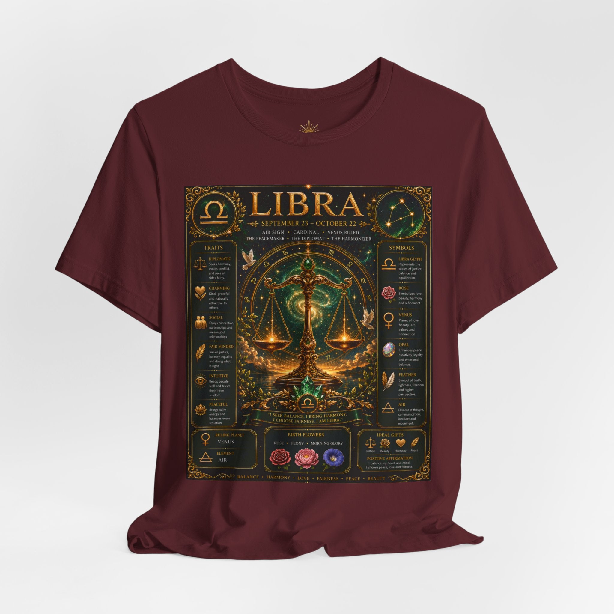 Libra Zodiac Sign T‑Shirt — Astrology Traits & Horoscope Design