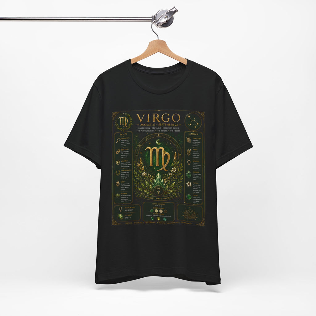 Virgo Zodiac T‑Shirt — Gold Astrology Sign Tee
