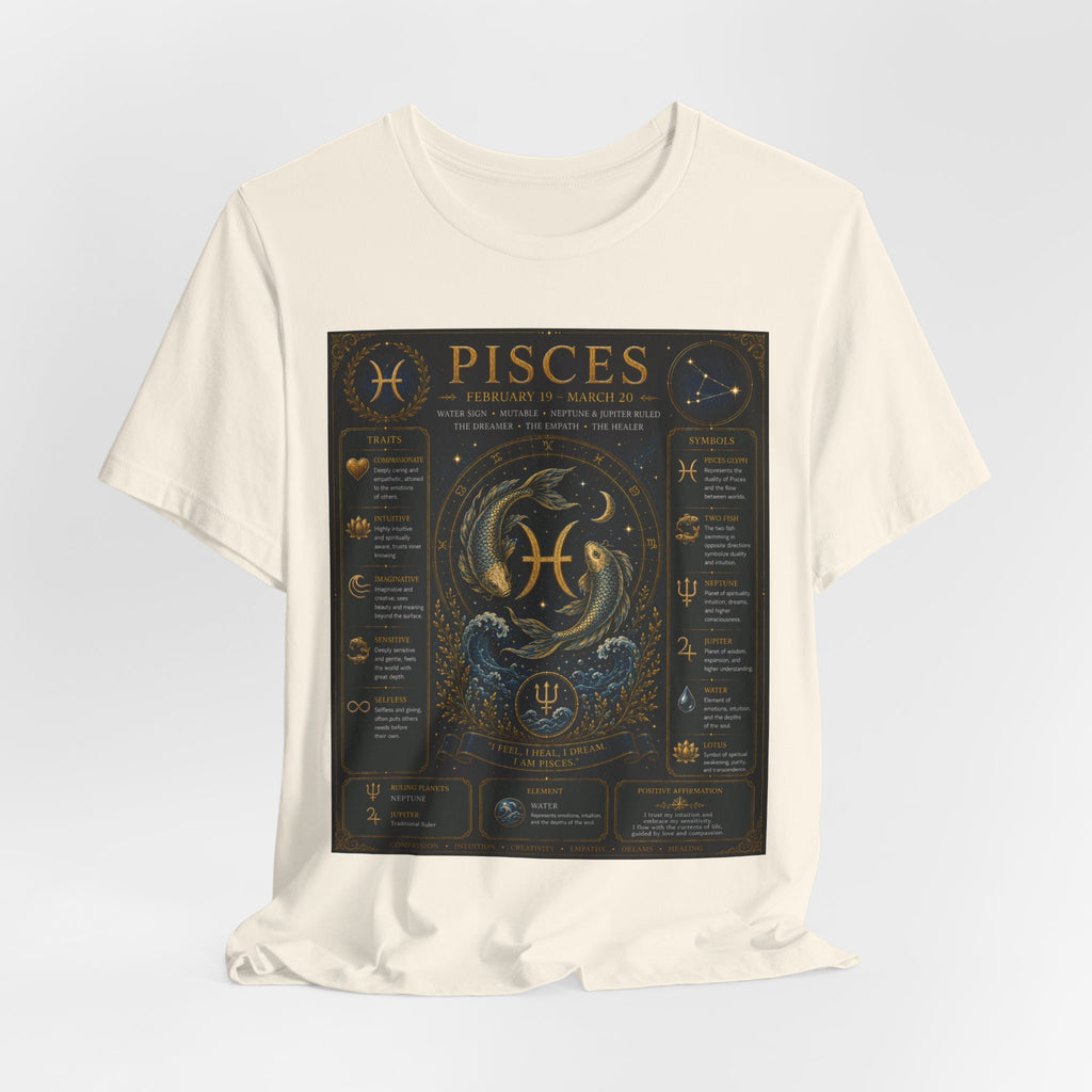 Pisces Zodiac T-Shirt — Pisces Traits Poster Tee | Astrology Gift