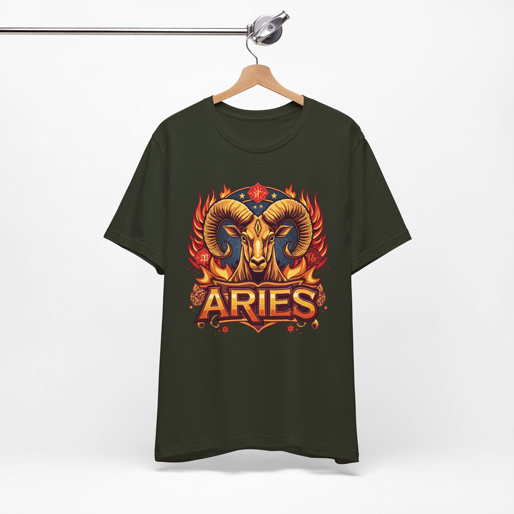 Aries Ram Zodiac The Trailblazer T-Shirt | Bold Flame Astrology Tee