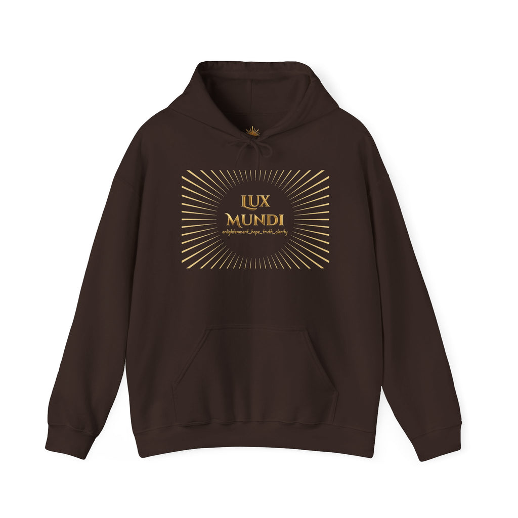 Lux Mundi Hoodie — Gold Lotus Graphic Hooded Sweatshirt