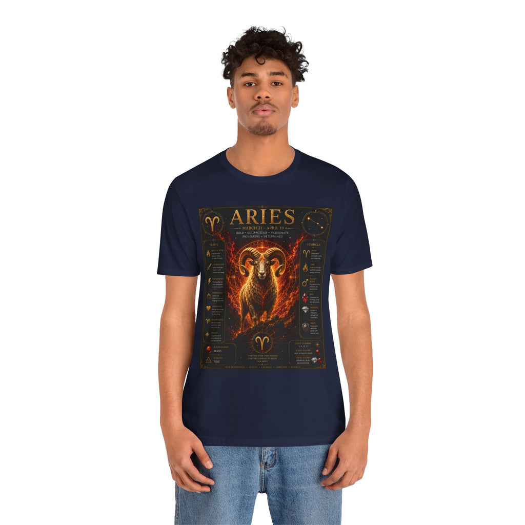 Aries Zodiac Tee — Fiery Ram Horoscope T-Shirt (Aries traits & dates)