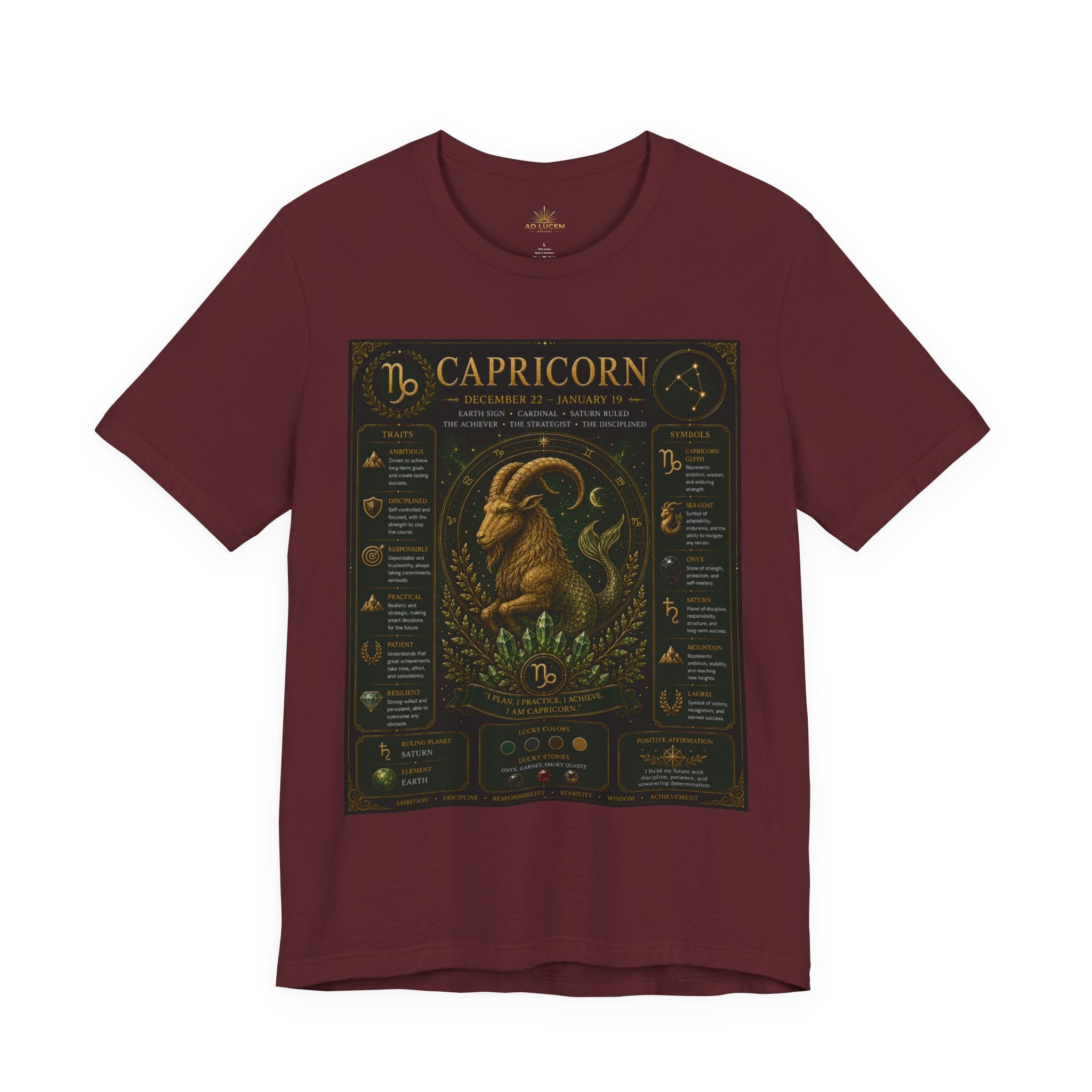 Capricorn Zodiac Tee — Illustrated Birthsign Graphic Shirt