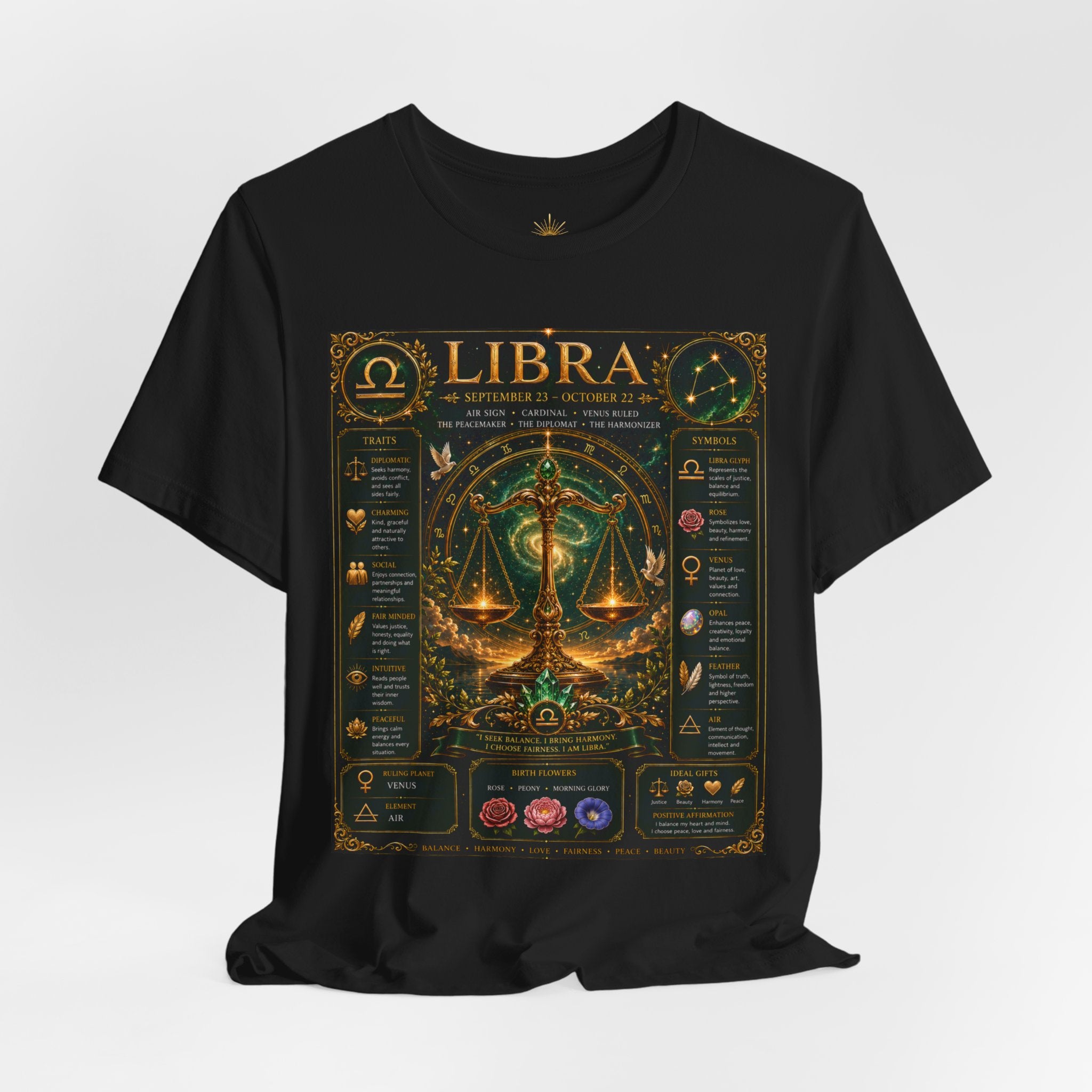 Libra Zodiac Sign T‑Shirt — Astrology Traits & Horoscope Design