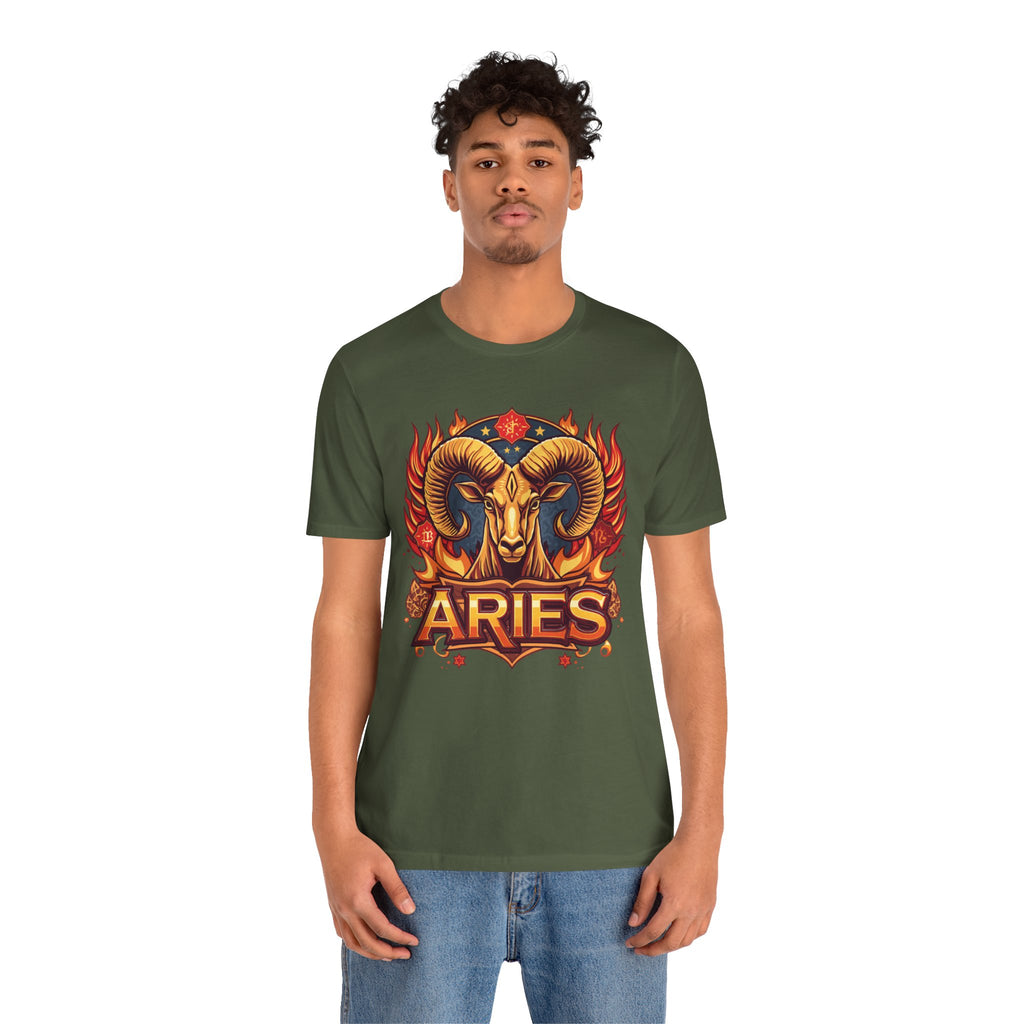 Aries Ram Zodiac The Trailblazer T-Shirt | Bold Flame Astrology Tee