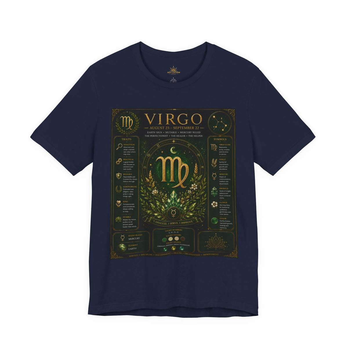 Virgo Zodiac T‑Shirt — Gold Astrology Sign Tee