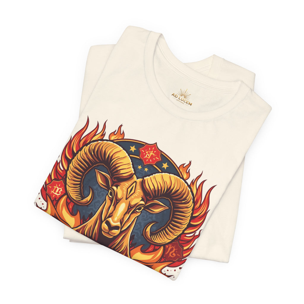 Aries Zodiac Ram T‑Shirt — Bold Fiery Horoscope Tee