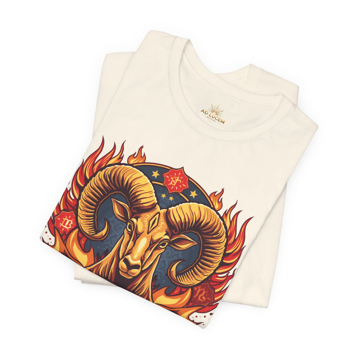 Aries Zodiac Ram T‑Shirt — Bold Fiery Horoscope Tee