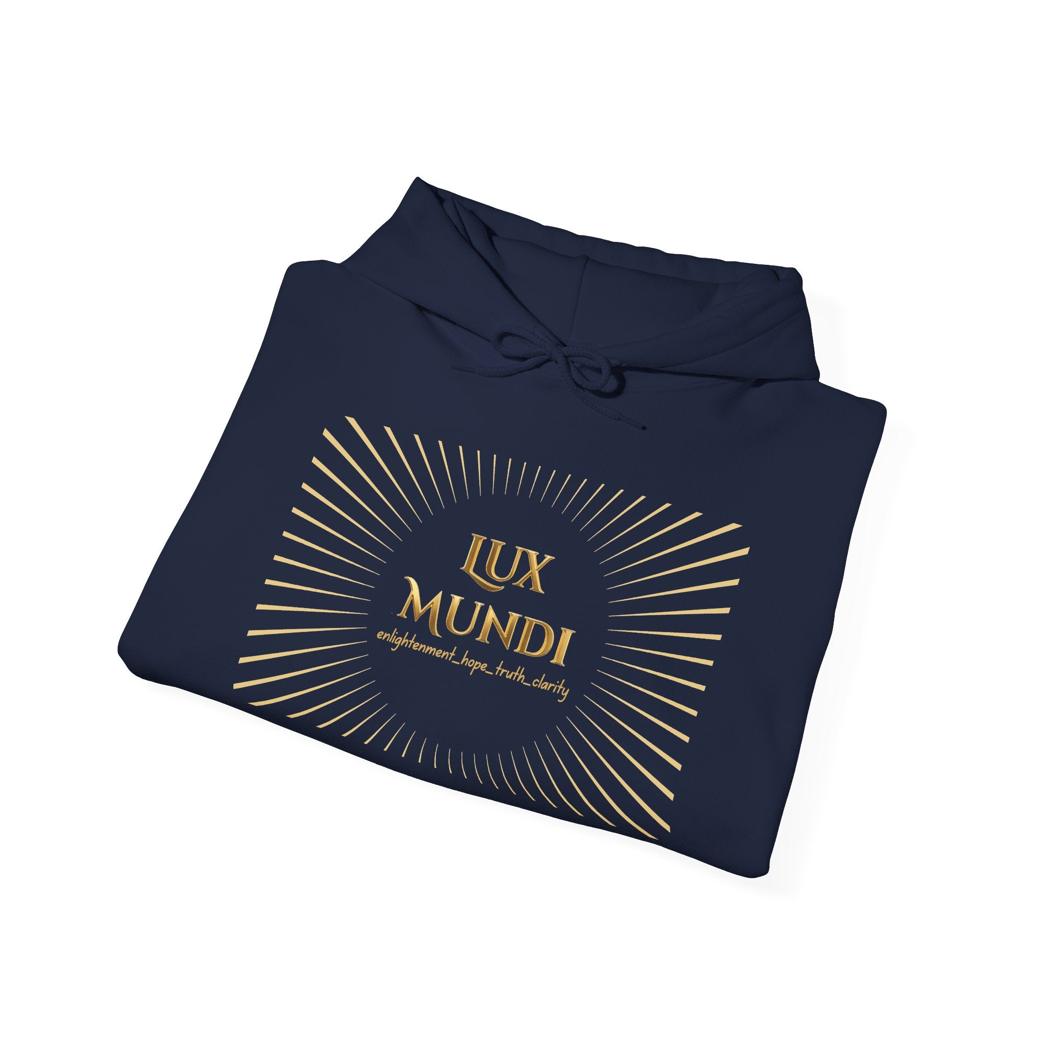 Lux Mundi Hoodie — Gold Lotus Graphic Hooded Sweatshirt